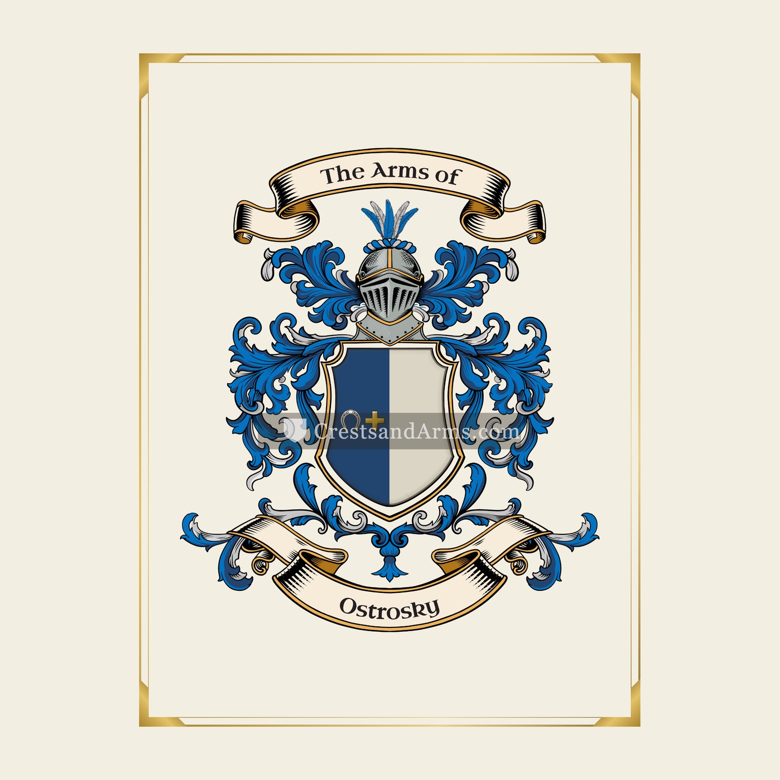 With gold border