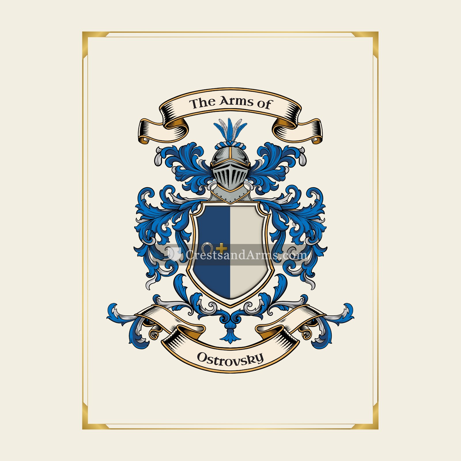 With gold border