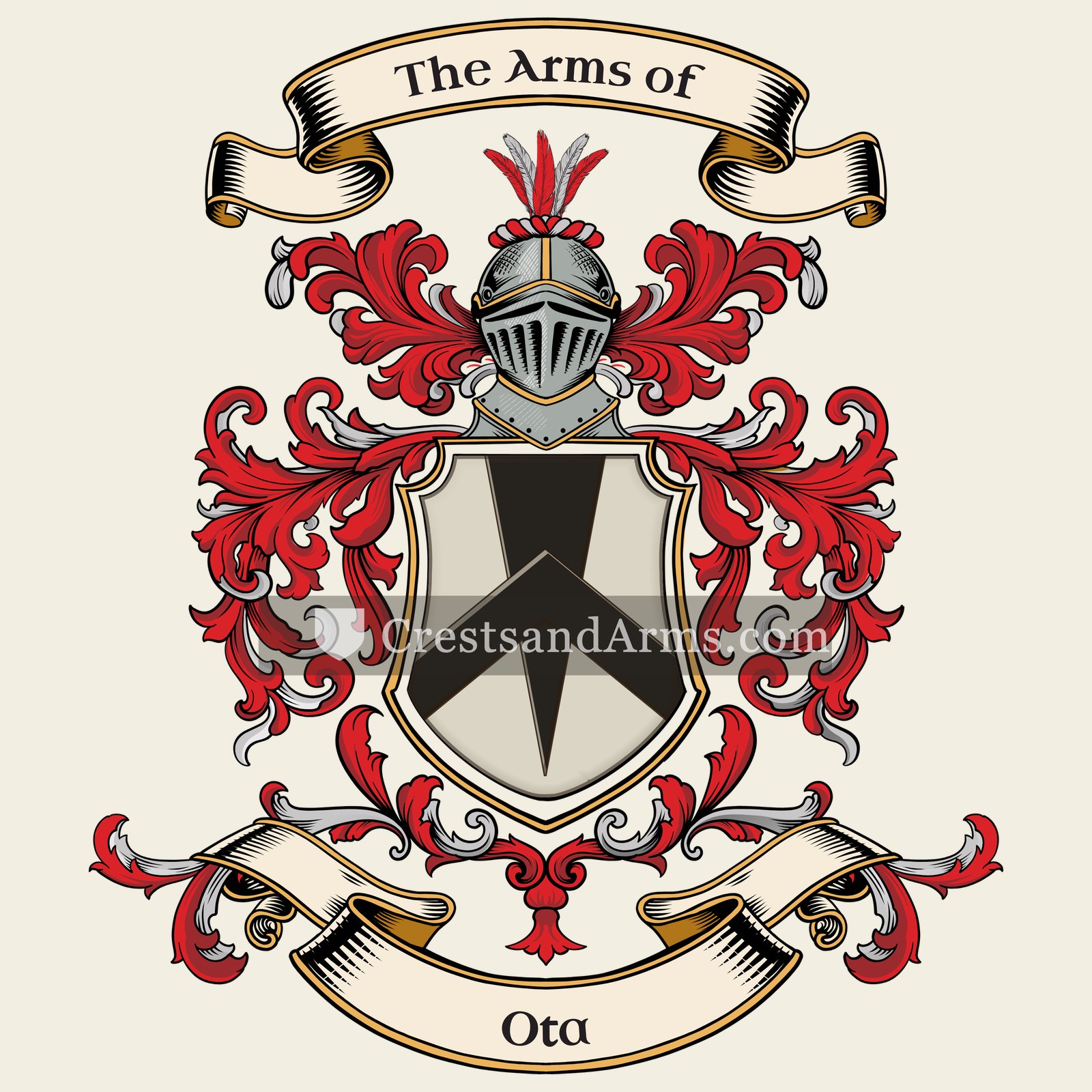 The Ota coat of arms, drawn from the recorded blazon