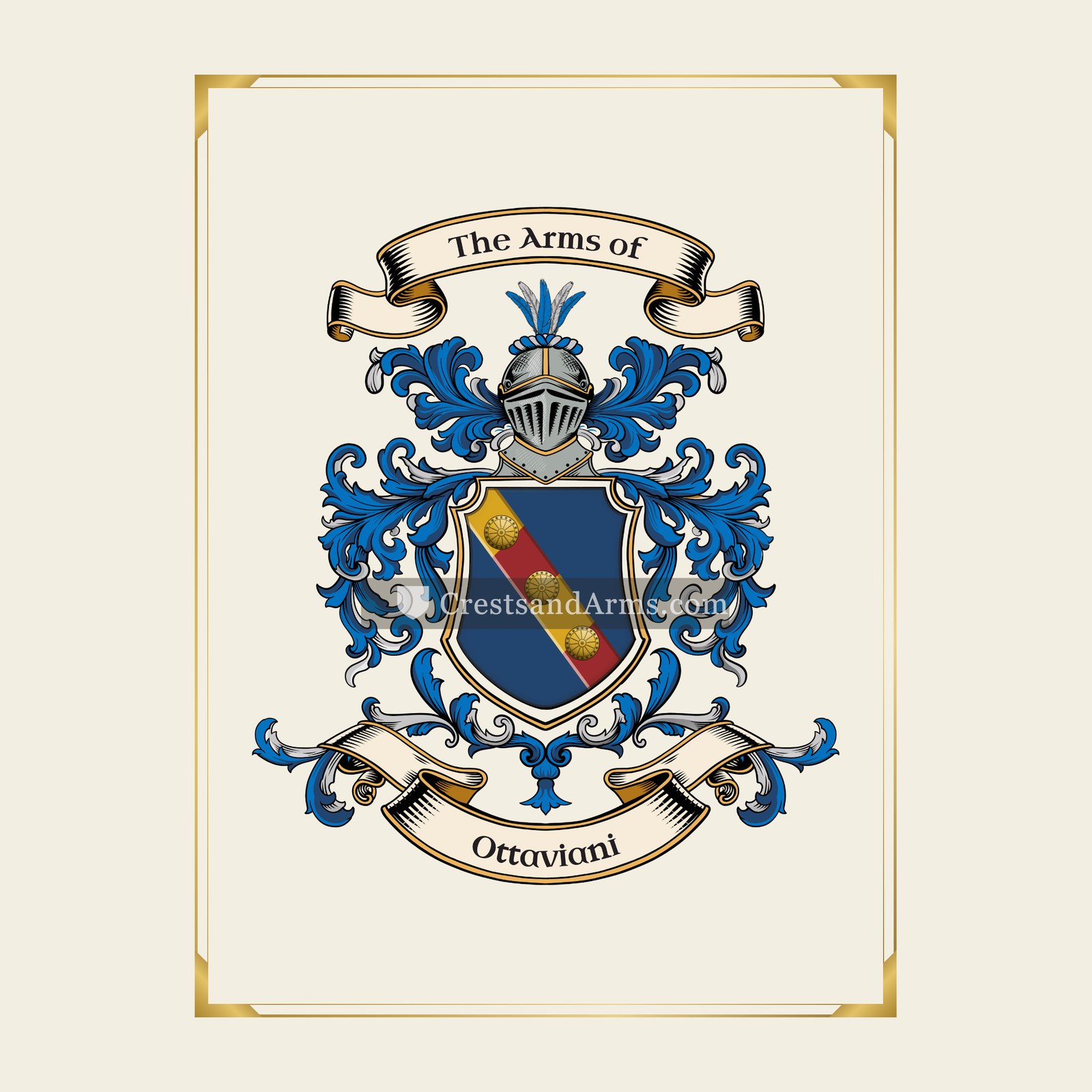 With gold border