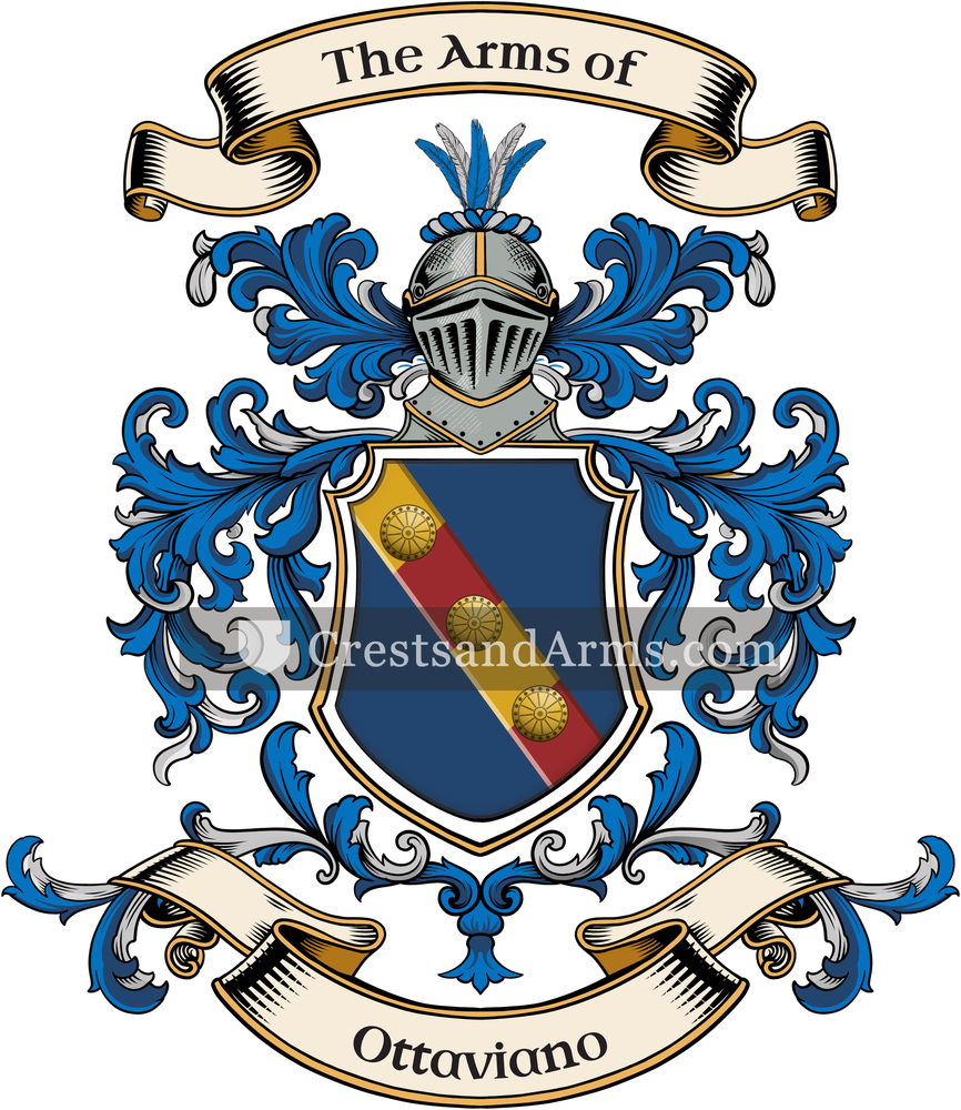The Ottaviano coat of arms, drawn from the recorded blazon