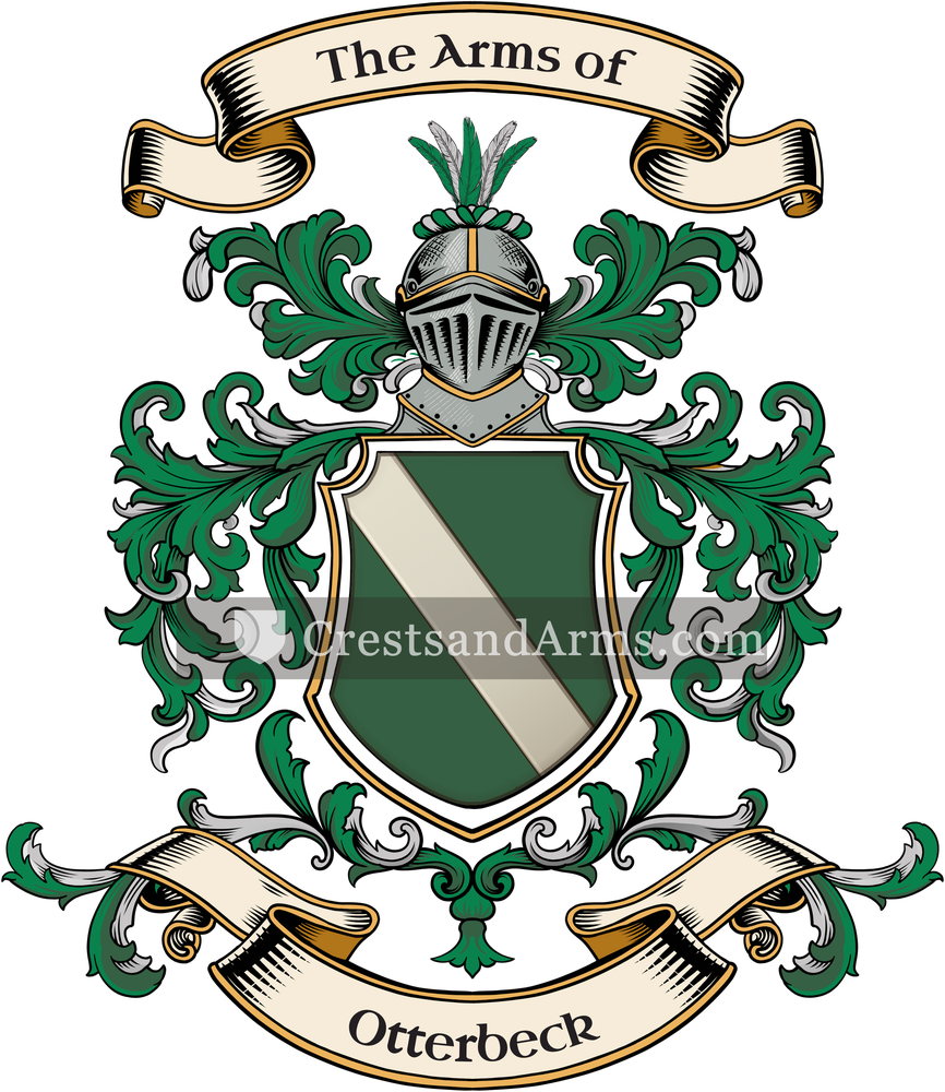 The Otterbeck coat of arms, drawn from the recorded blazon