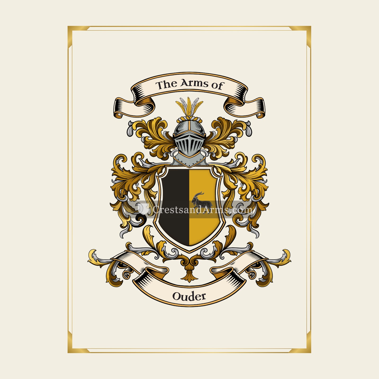 With gold border