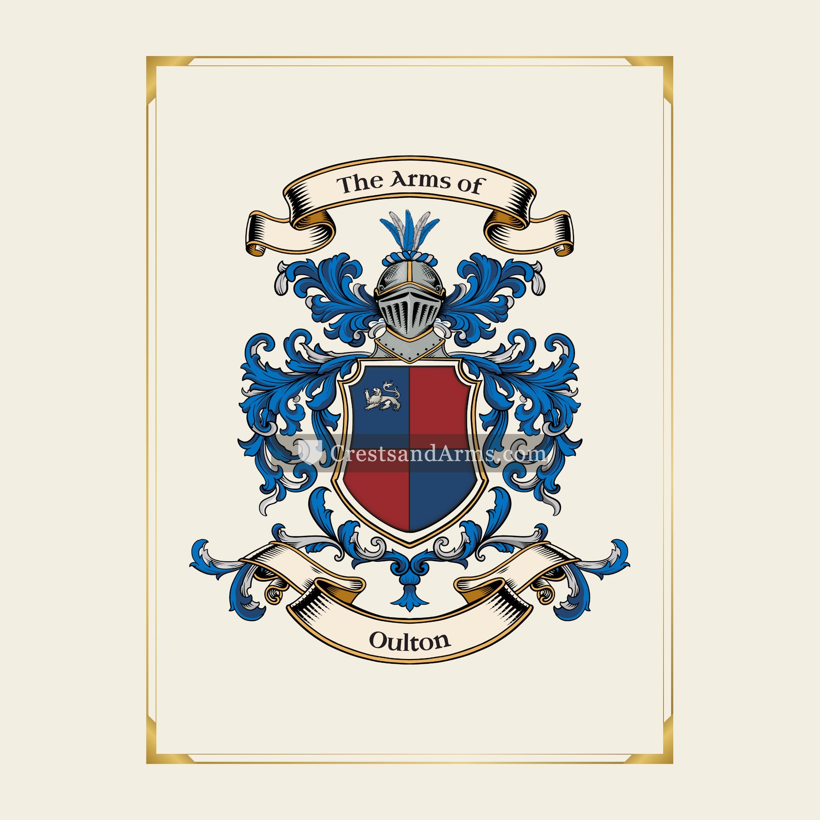 With gold border