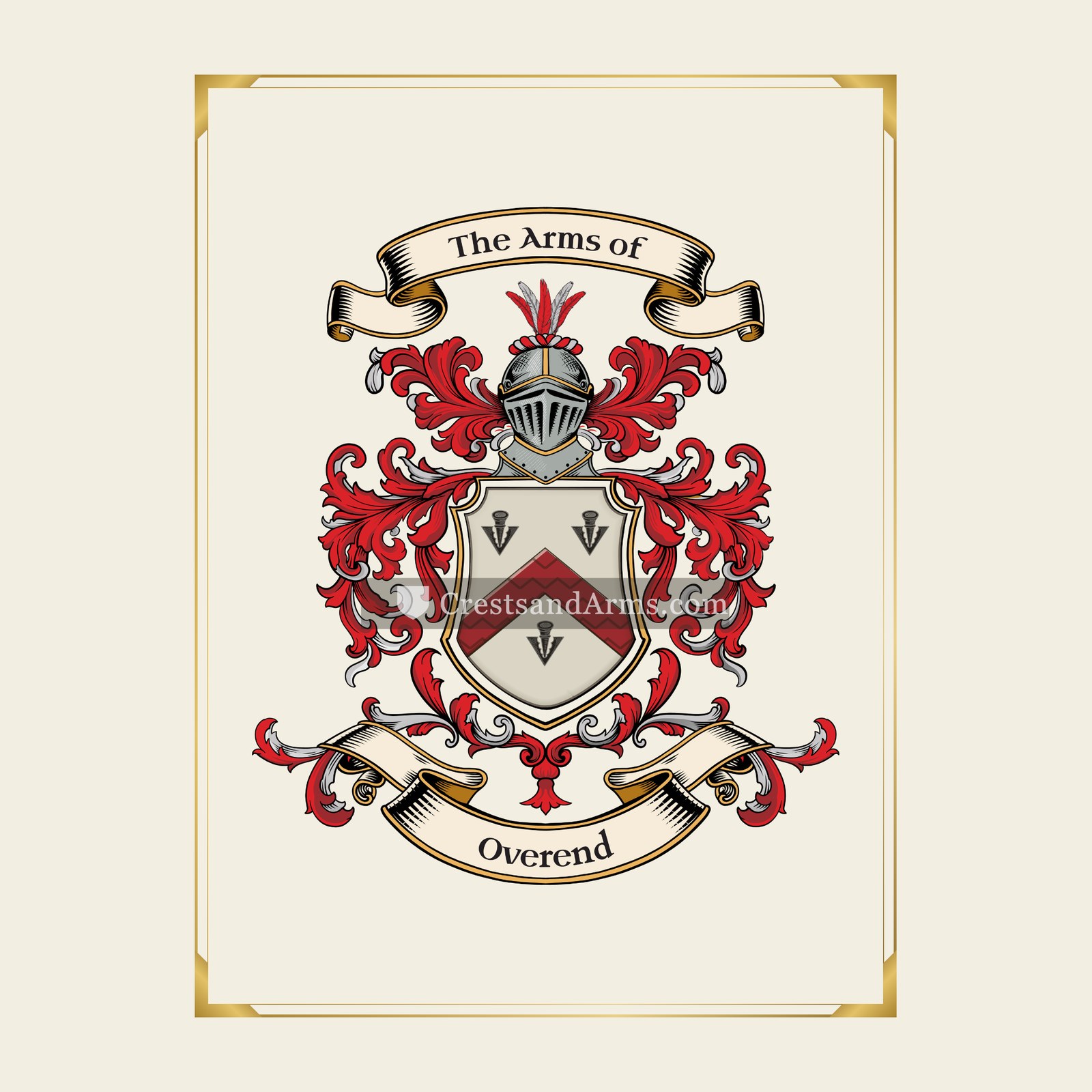 With gold border