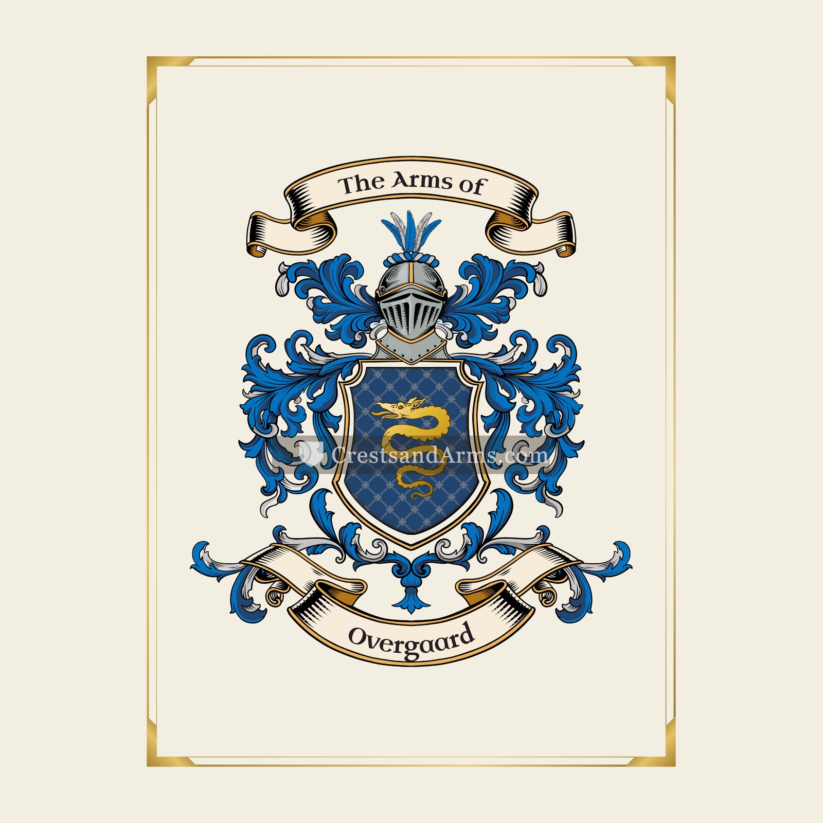 With gold border