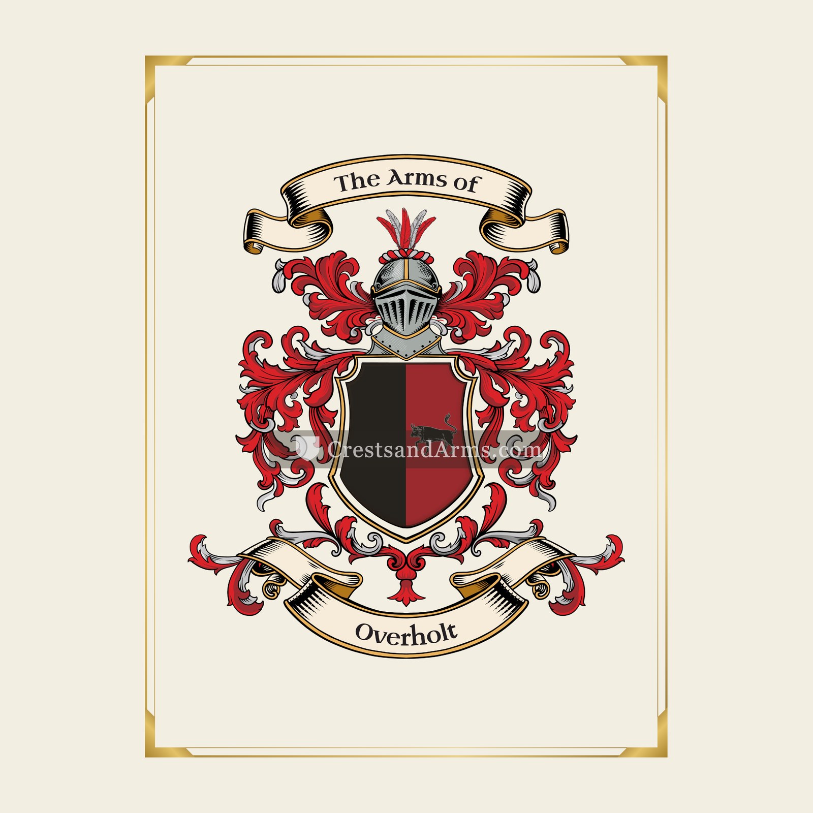 With gold border