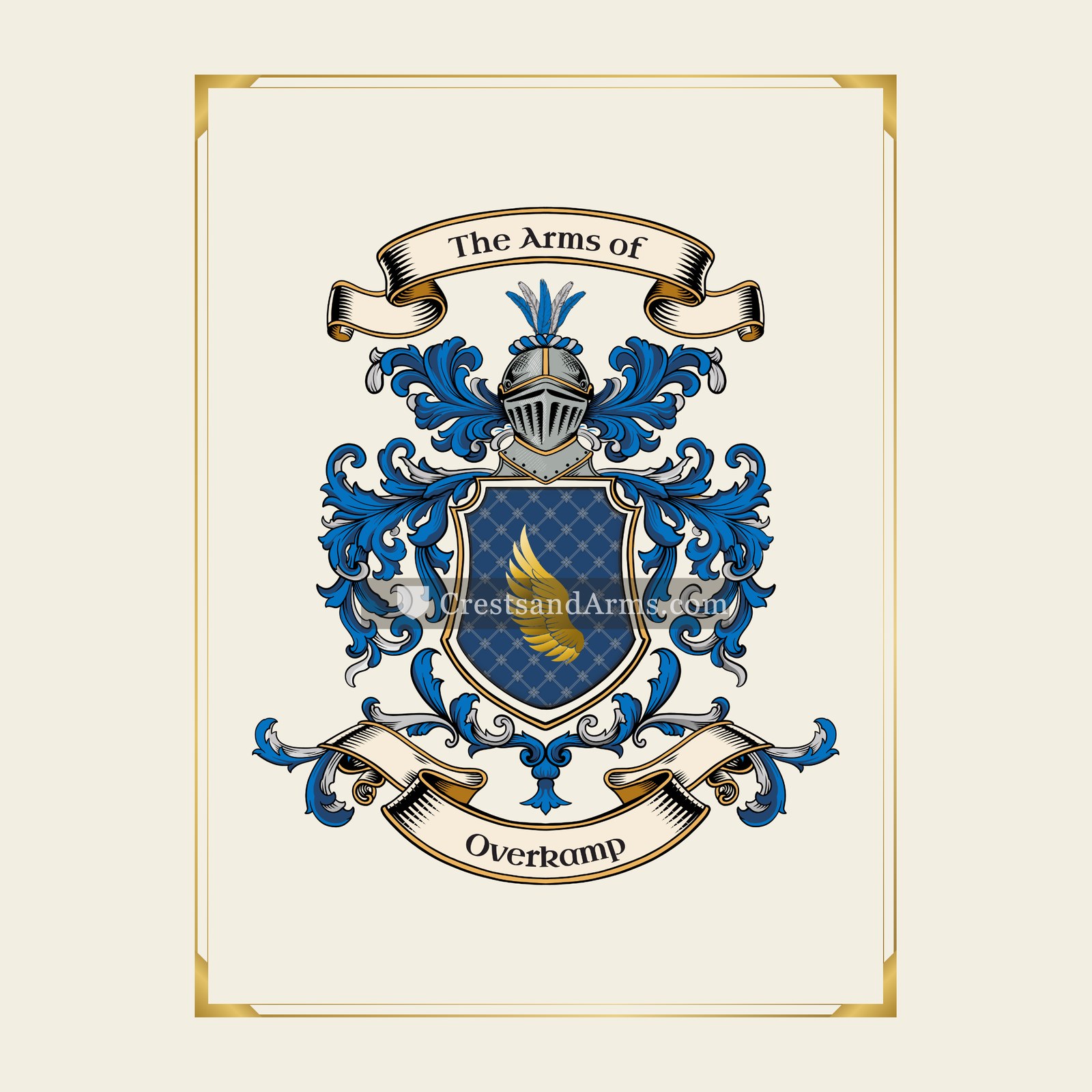 With gold border