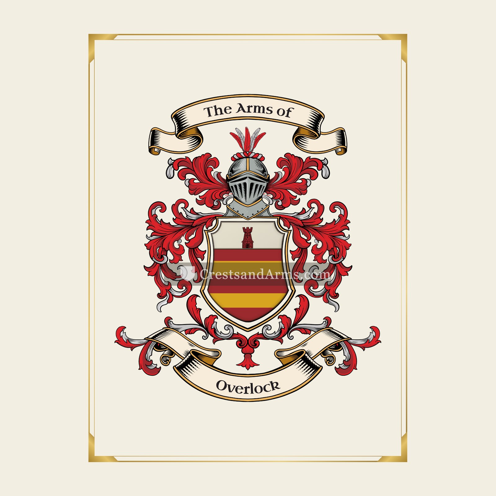 With gold border