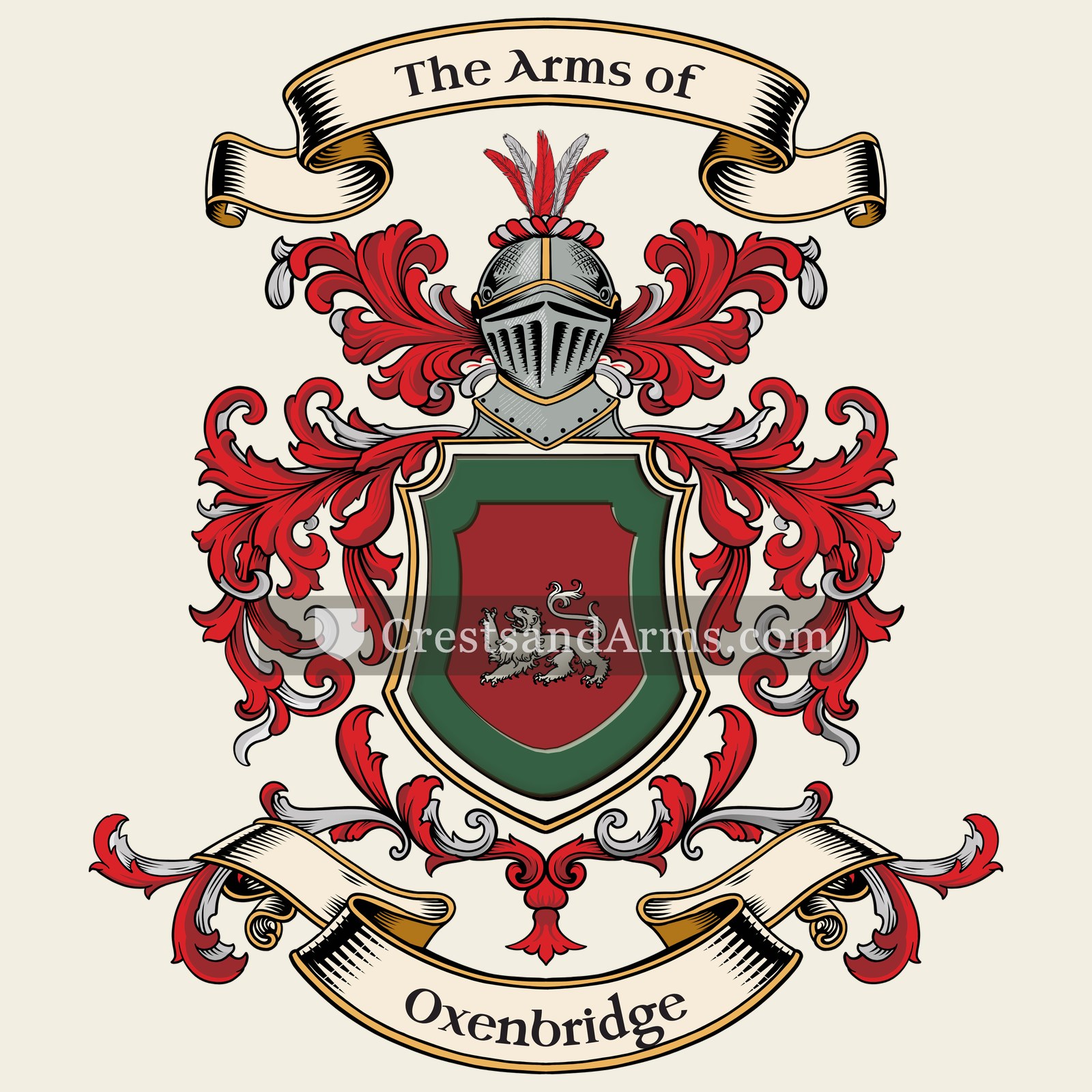 The Oxenbridge coat of arms, drawn from the recorded blazon