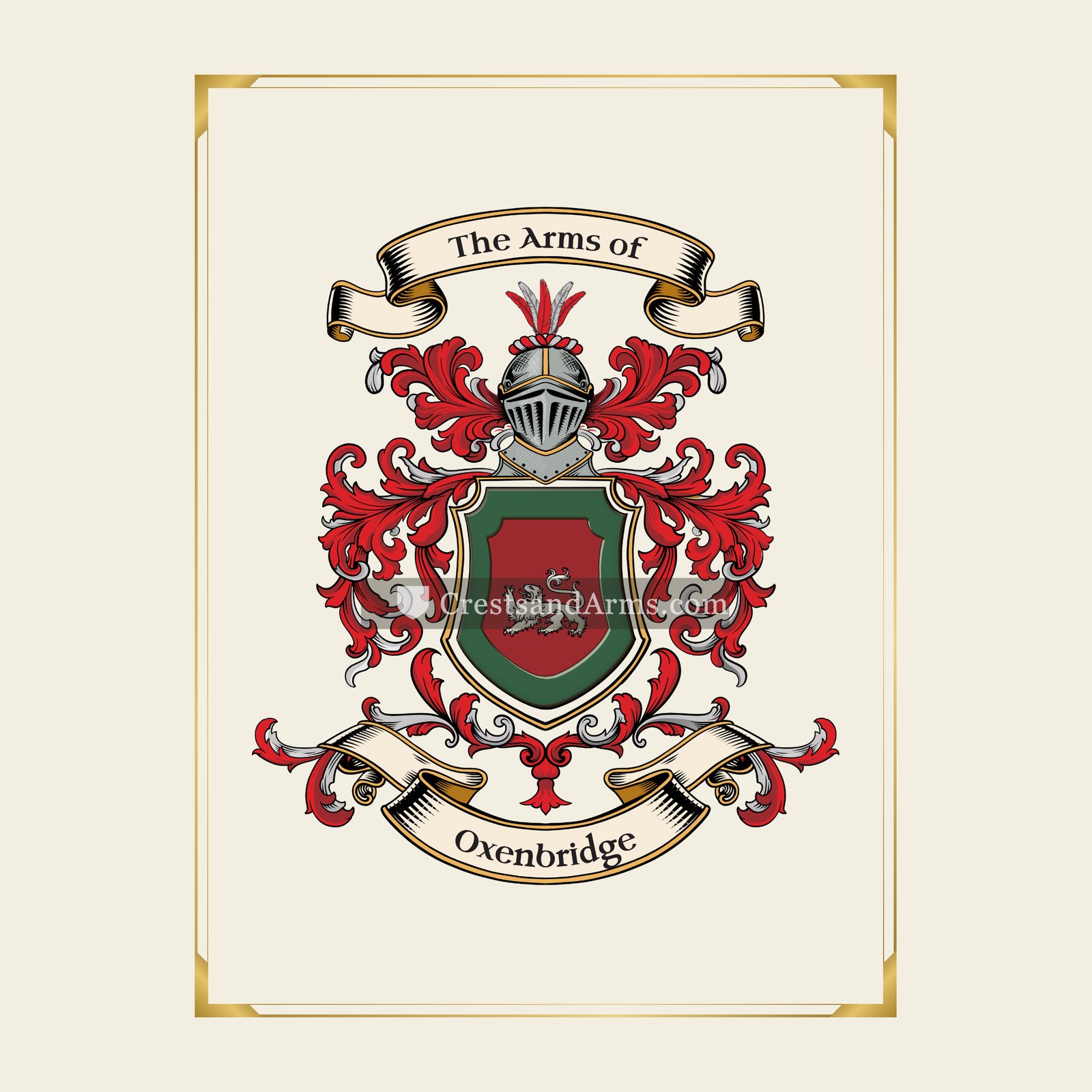 With gold border
