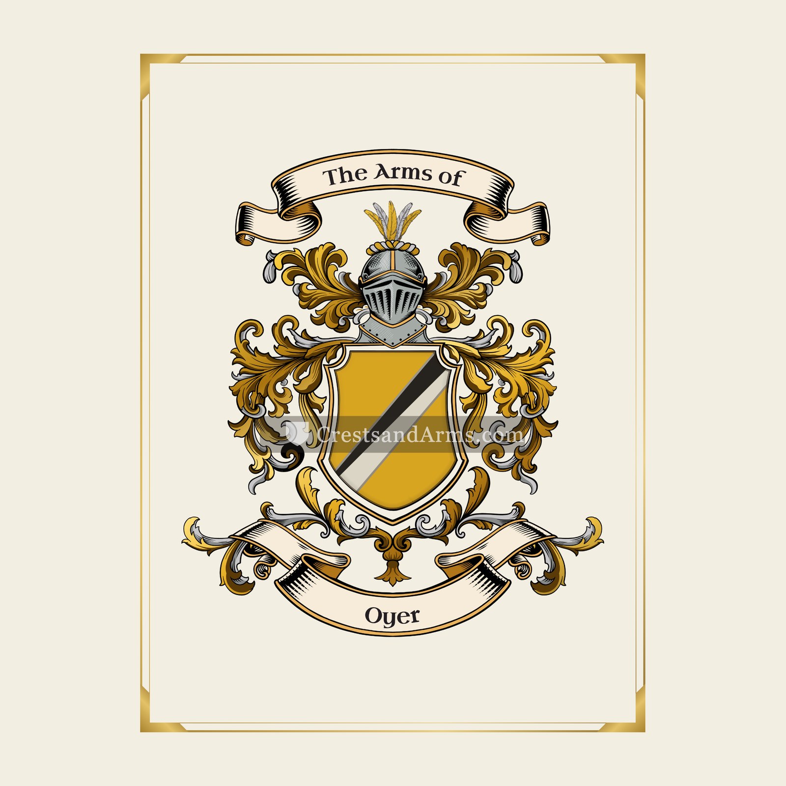 With gold border