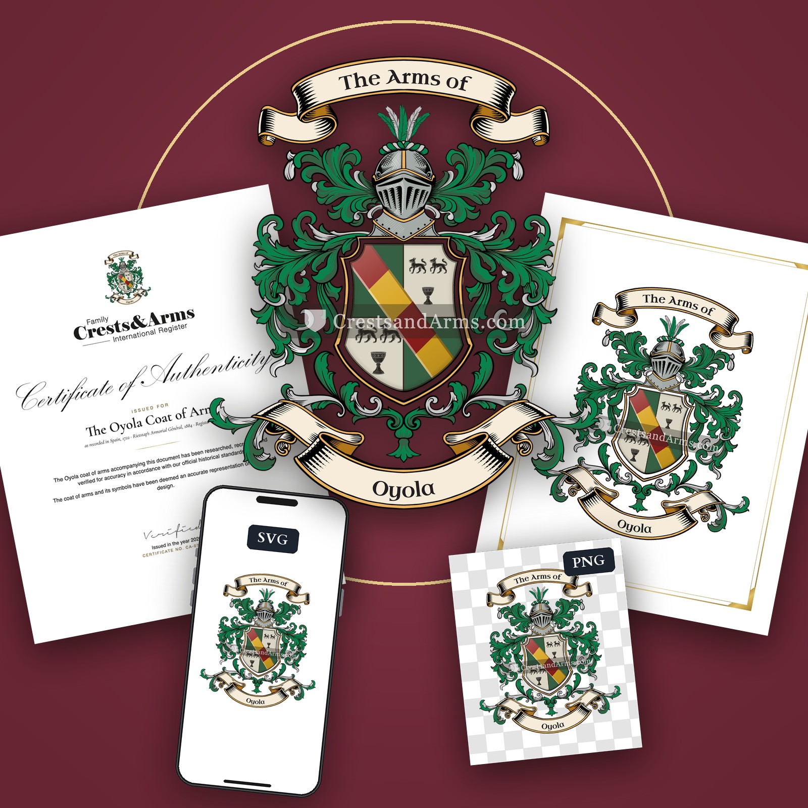 The Oyola arms on the coat of arms — digital pack