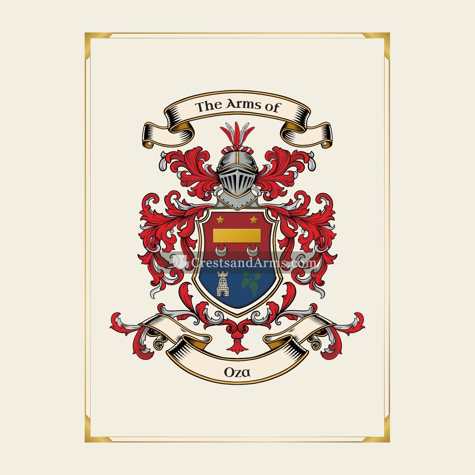 With gold border