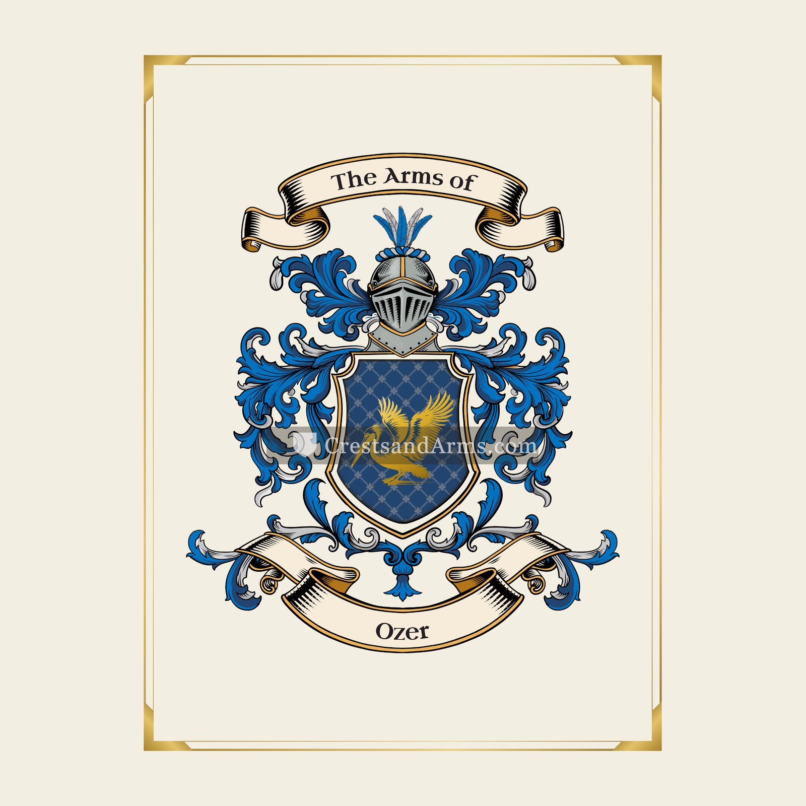 With gold border