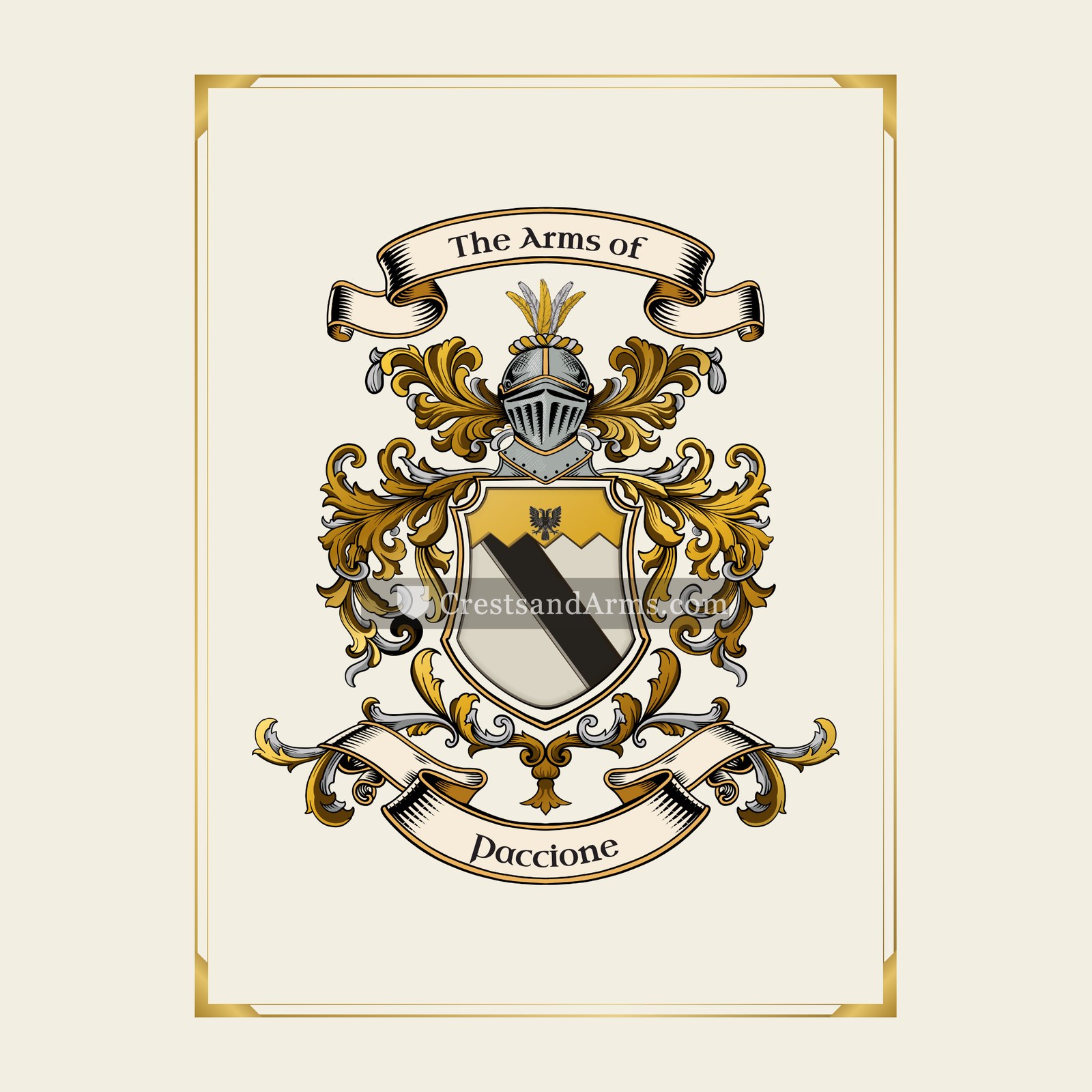 With gold border