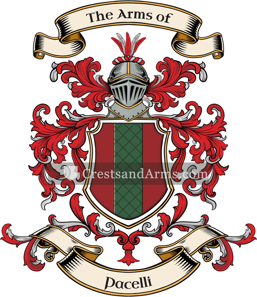 The Pacelli coat of arms, drawn from the recorded blazon