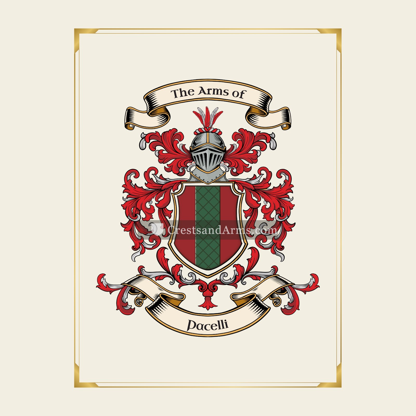 With gold border