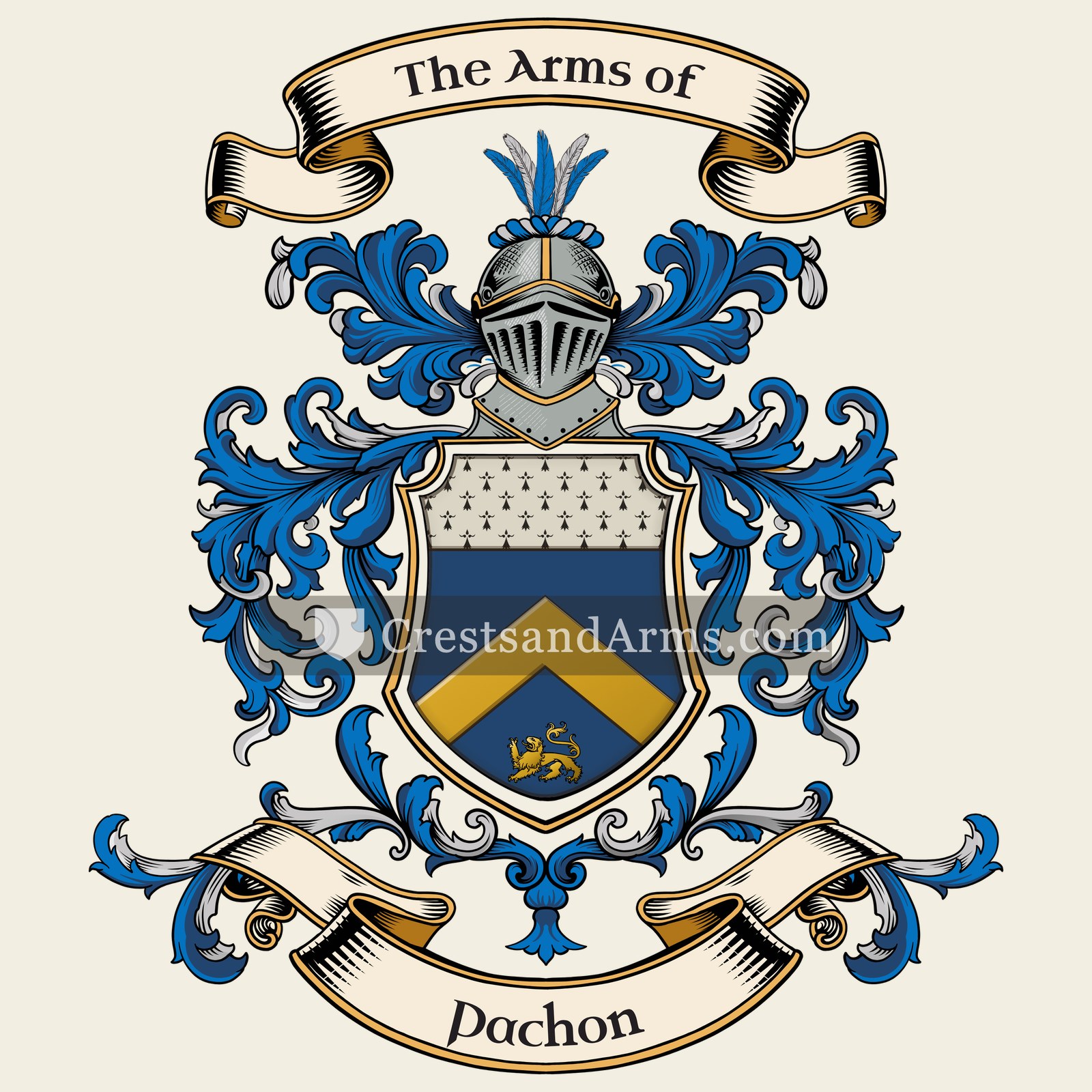 The Pachon coat of arms, drawn from the recorded blazon