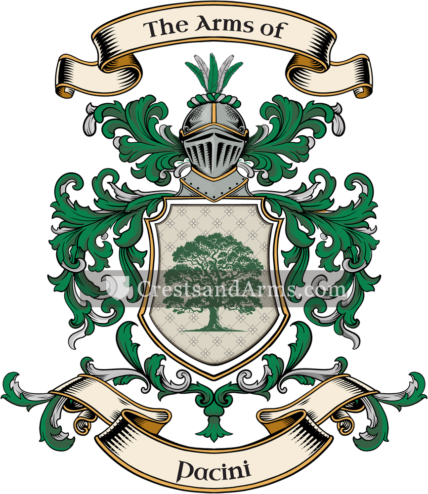 The Pacini coat of arms, drawn from the recorded blazon