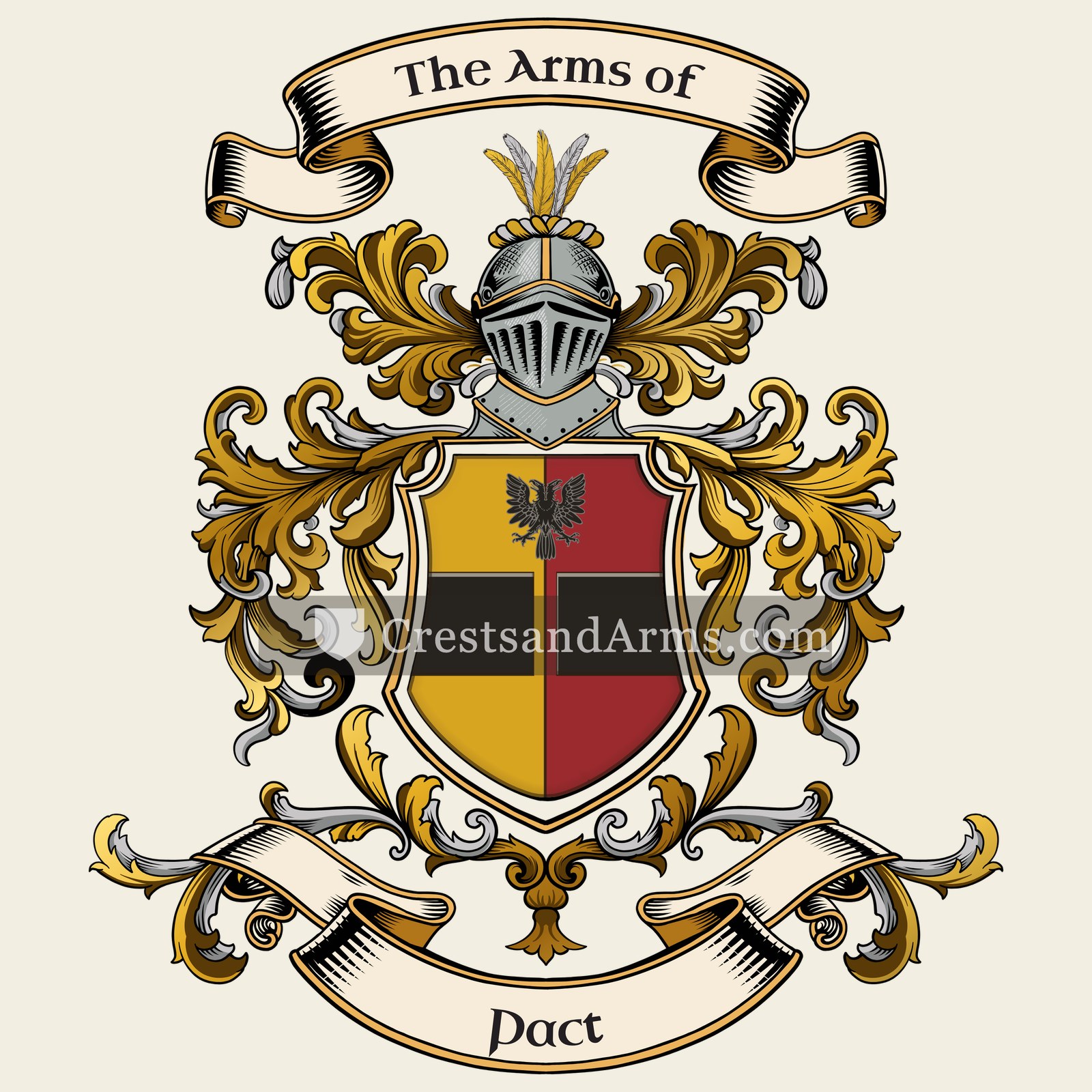 The Pact coat of arms, drawn from the recorded blazon