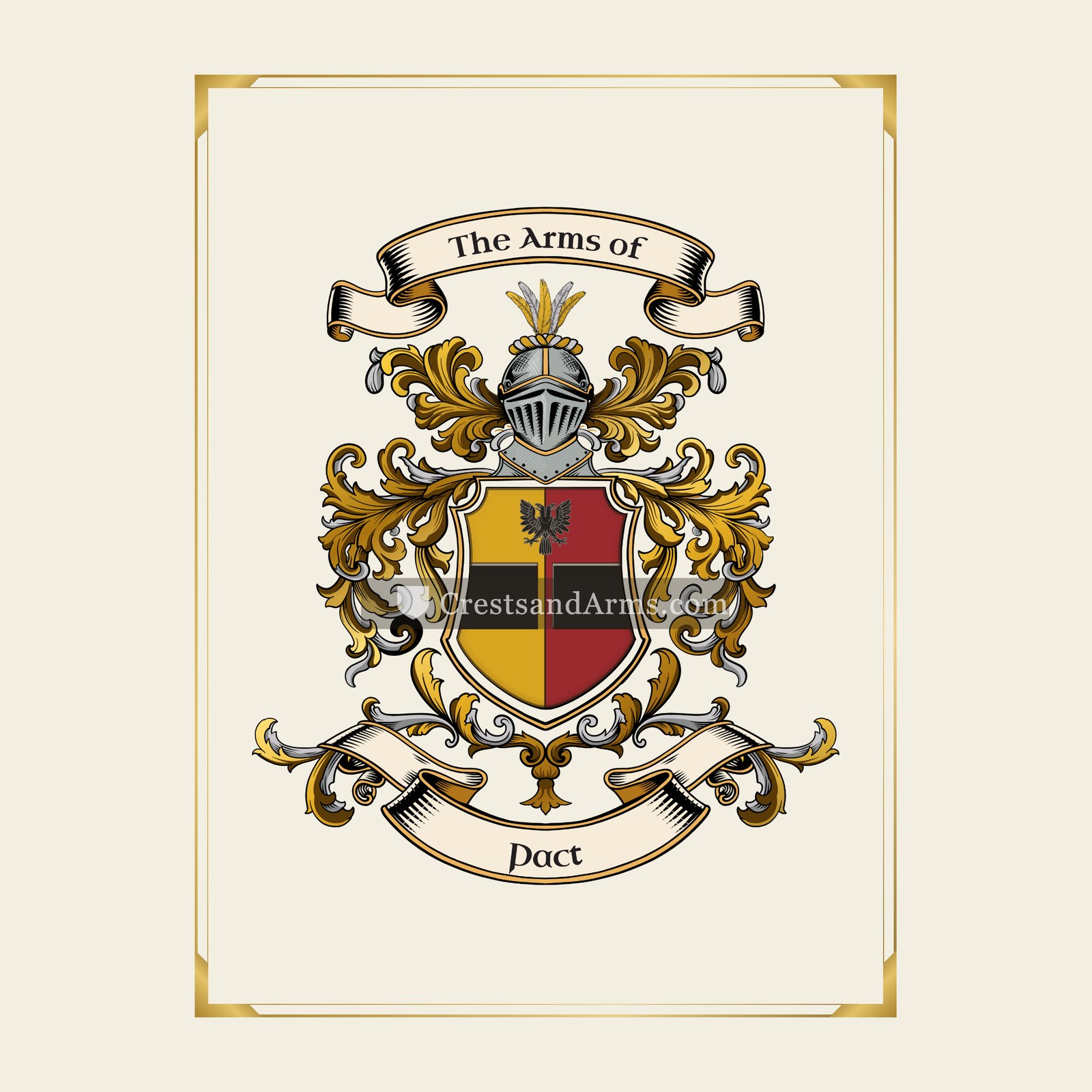 With gold border