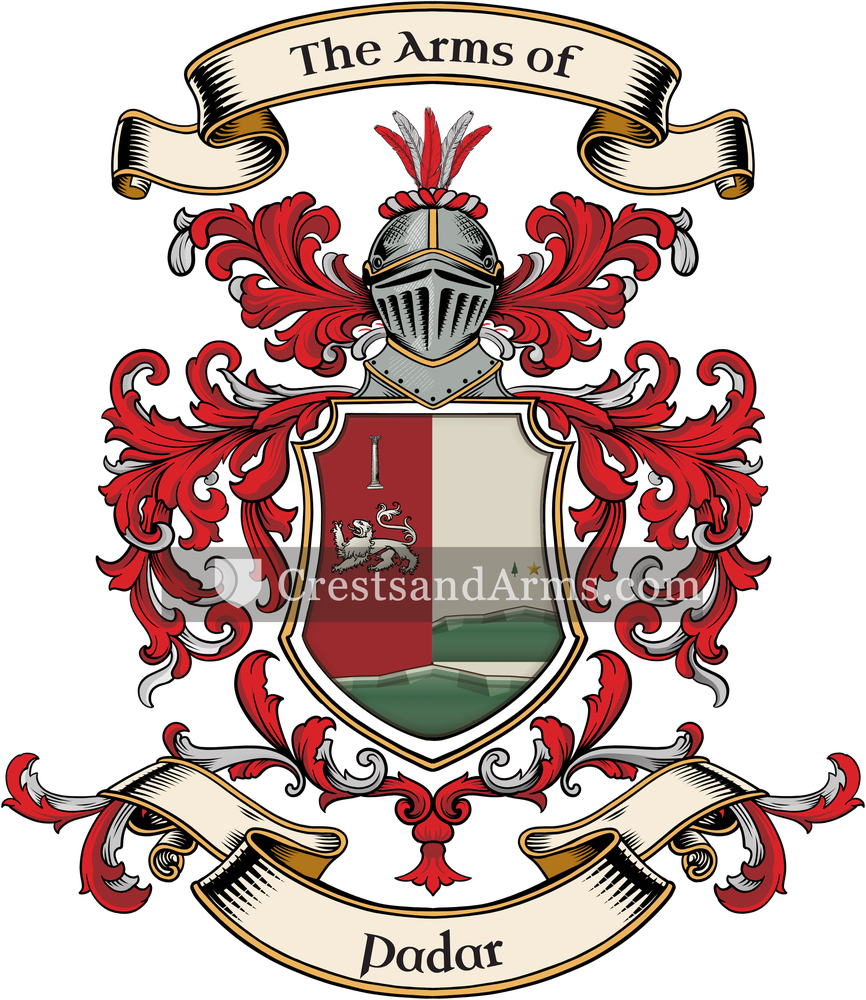 The Padar coat of arms, drawn from the recorded blazon
