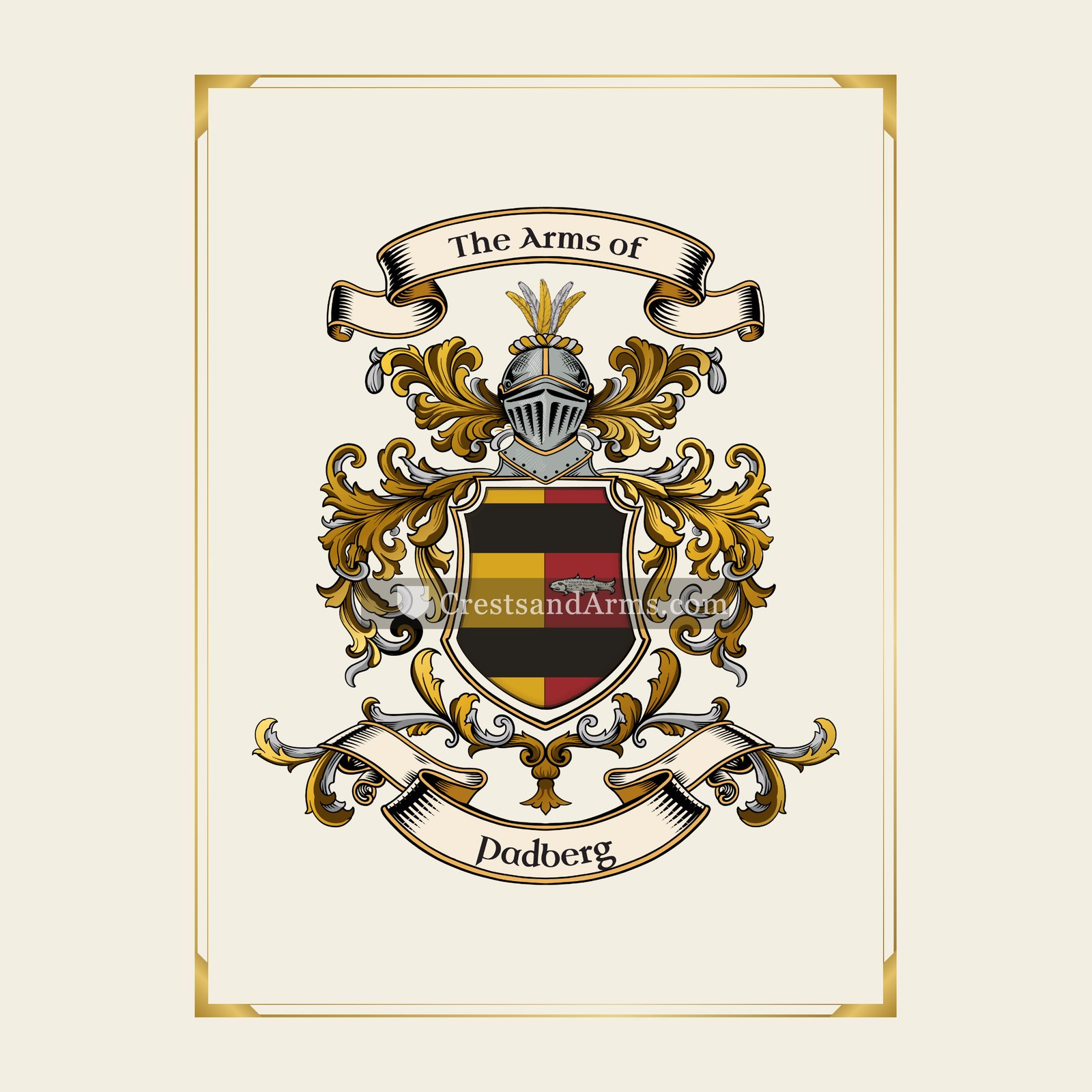 With gold border