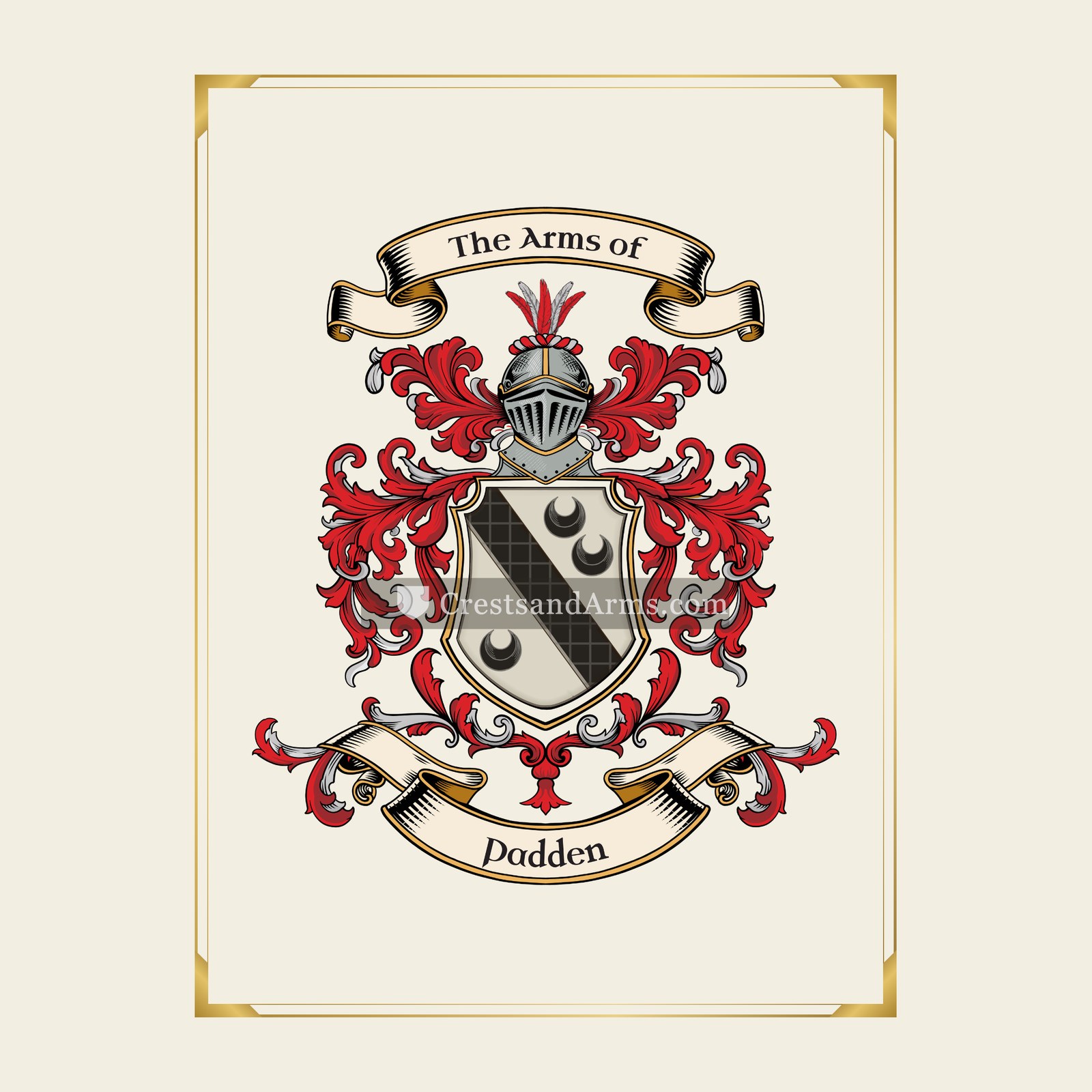 With gold border