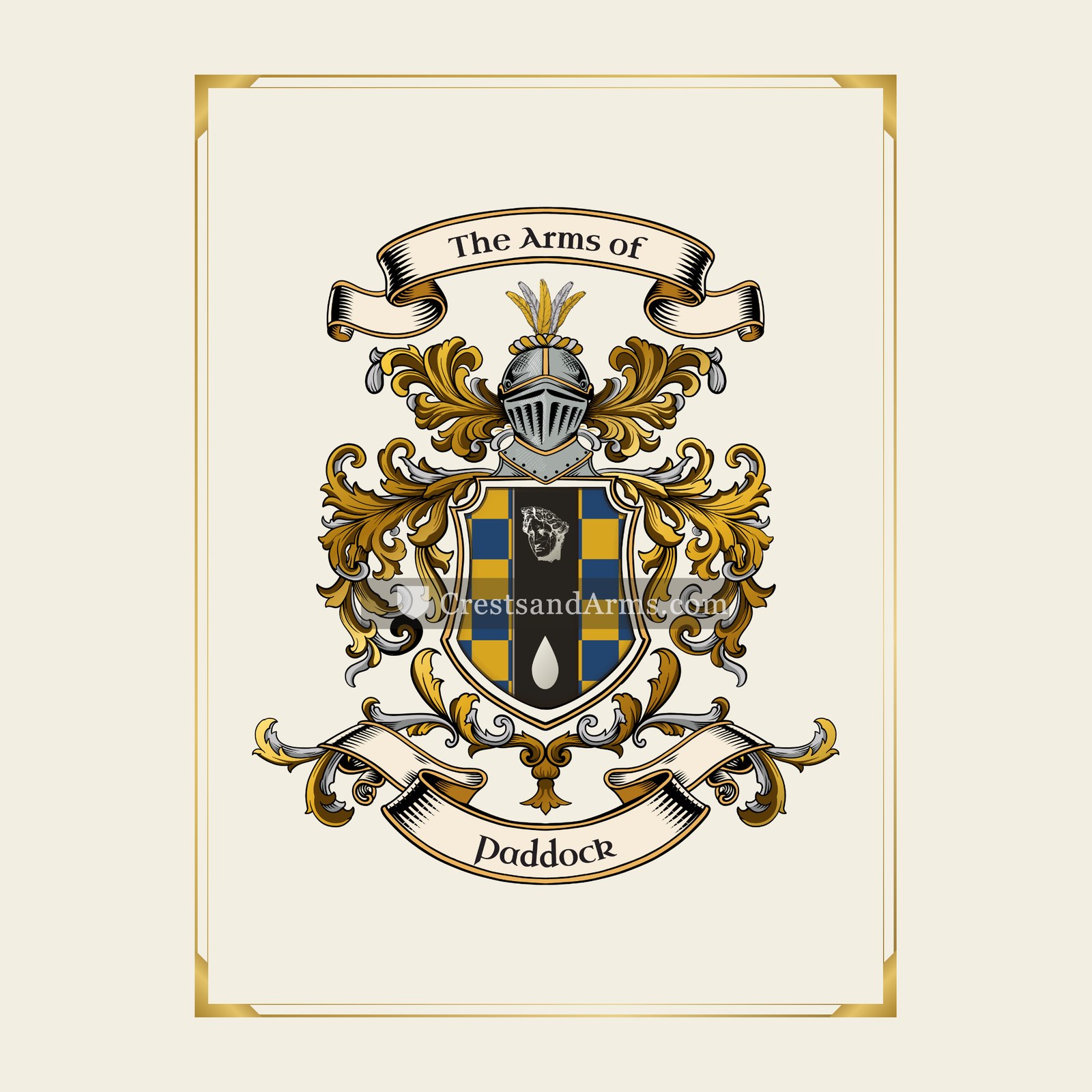 With gold border