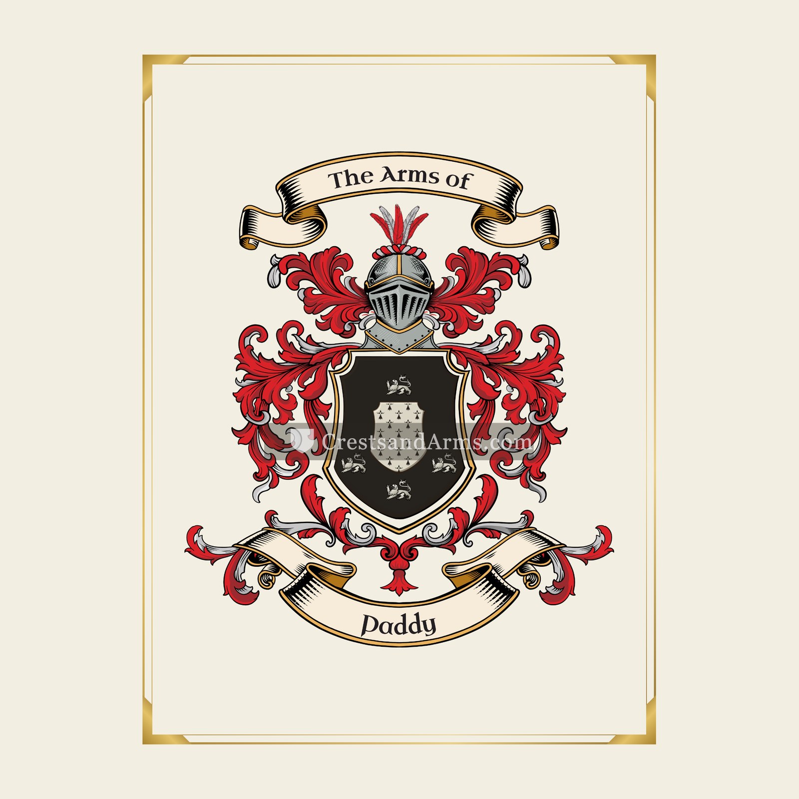 With gold border