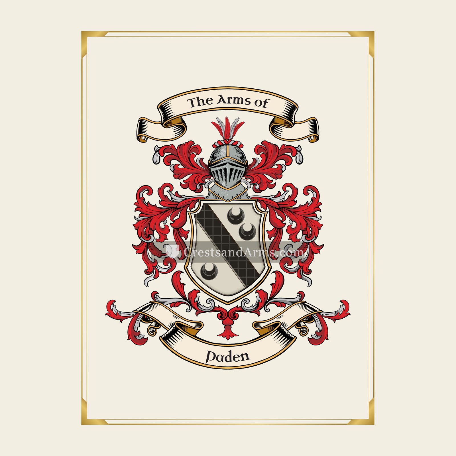 With gold border