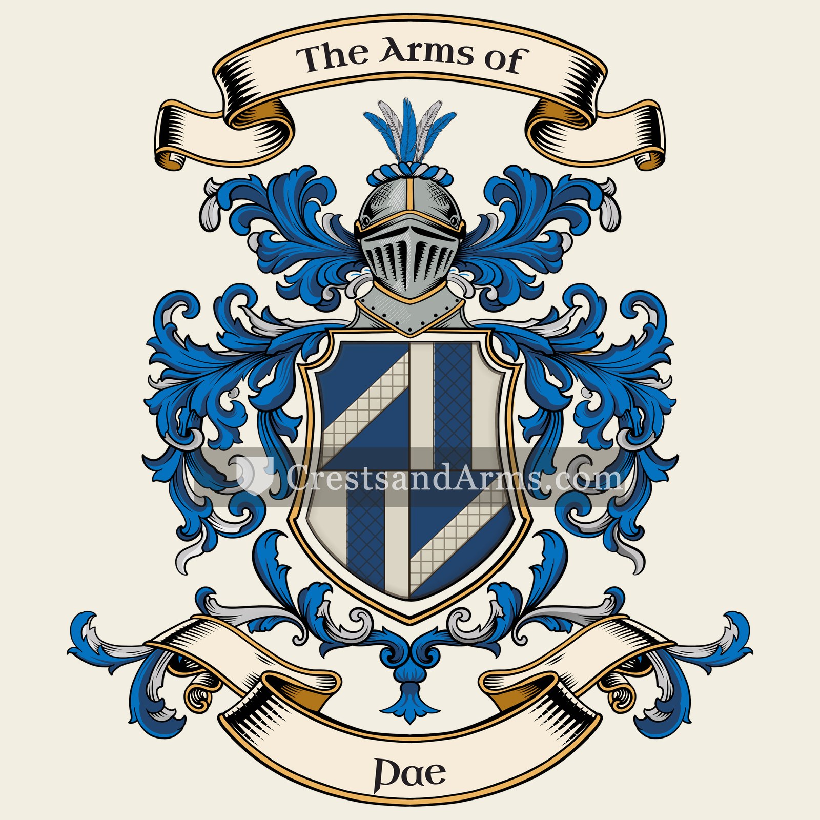 The Pae coat of arms, drawn from the recorded blazon