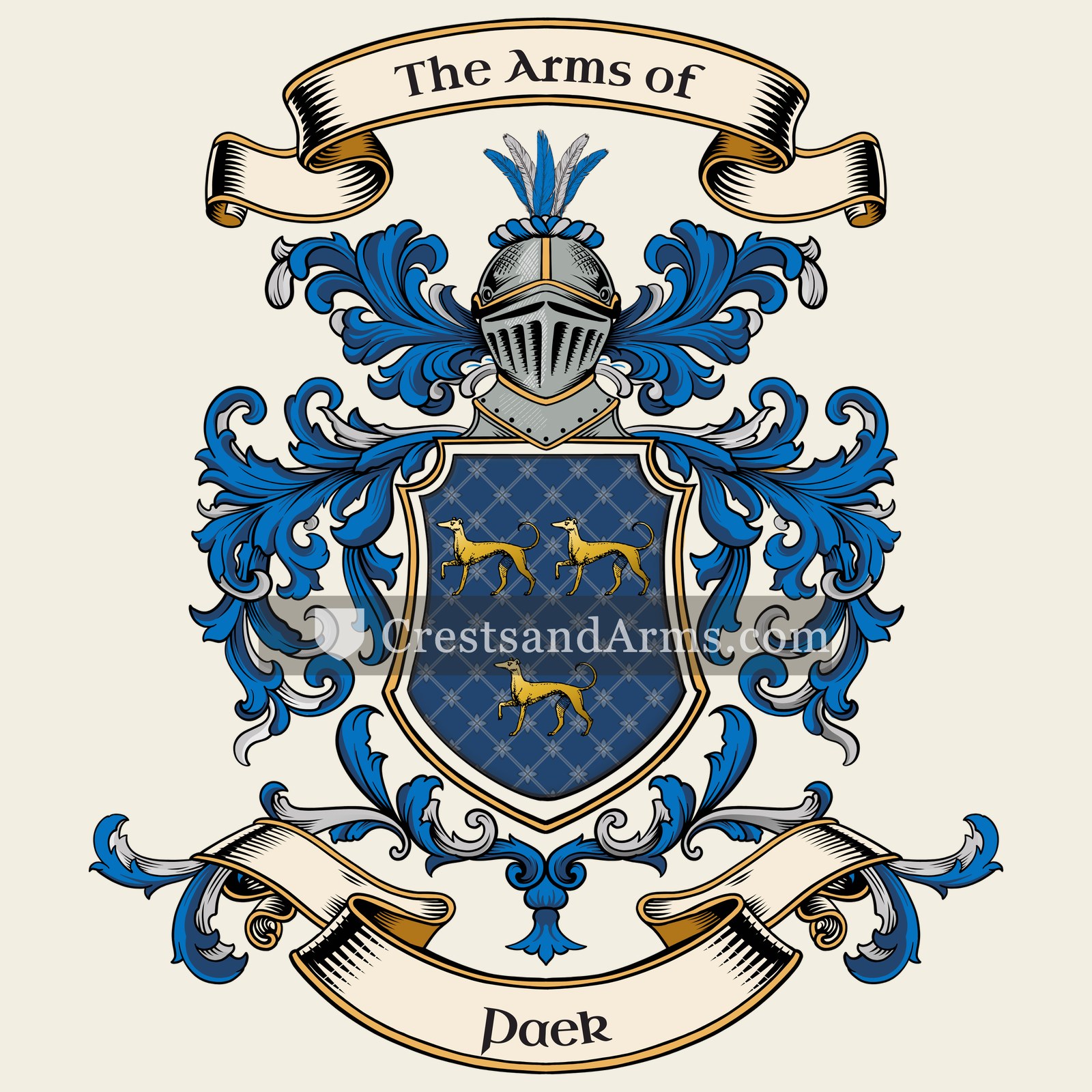 The Paek coat of arms, drawn from the recorded blazon