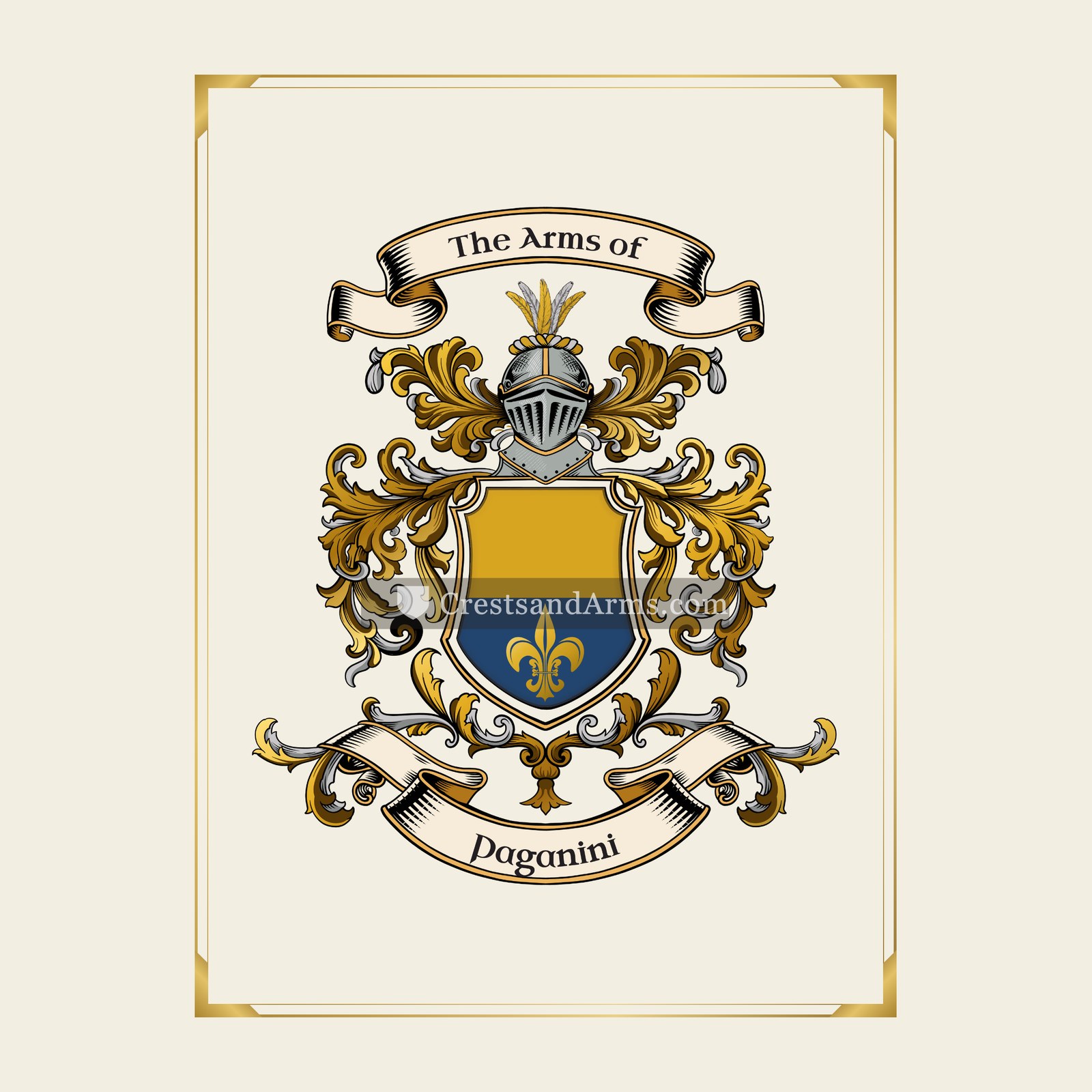 With gold border