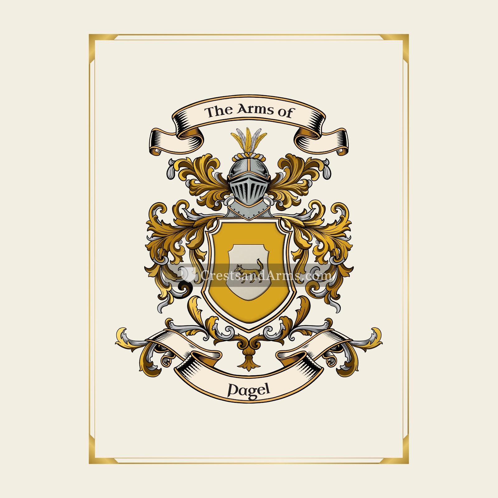 With gold border