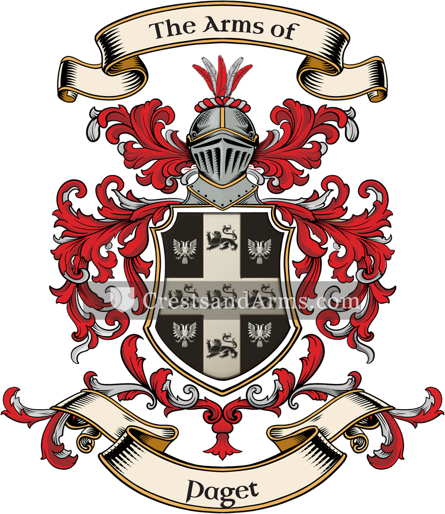 The Paget coat of arms, drawn from the recorded blazon