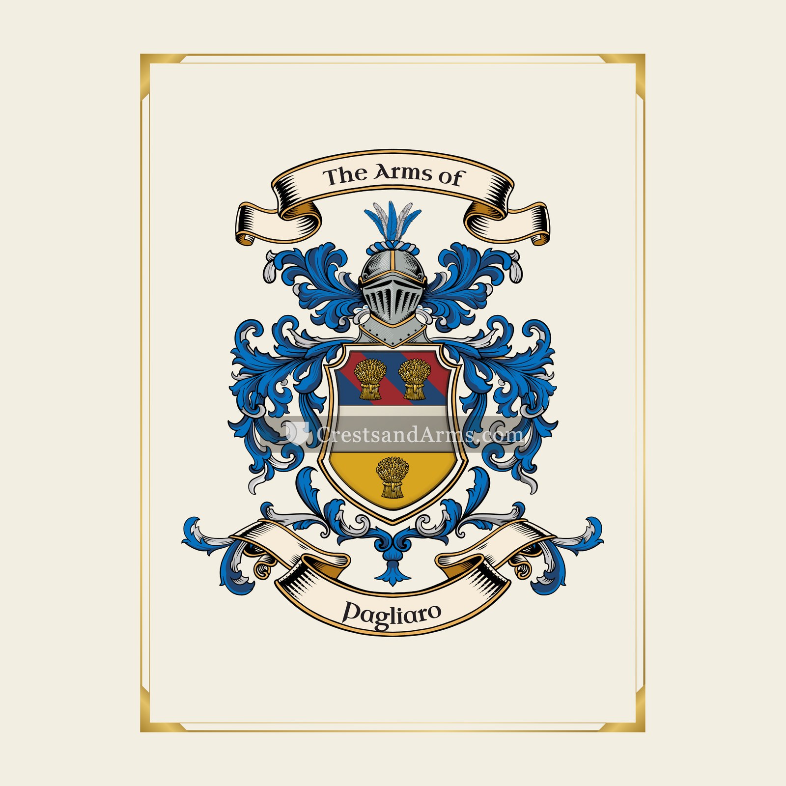With gold border
