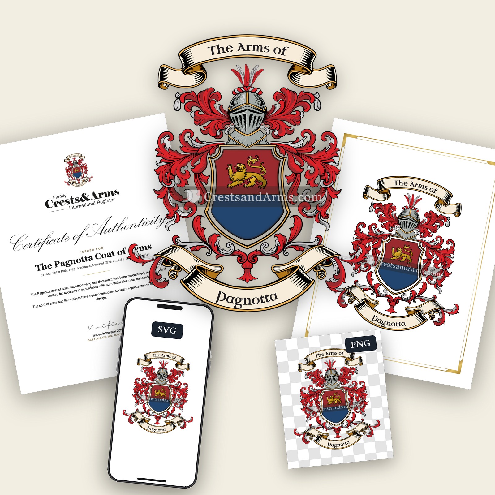 The Pagnotta arms on the coat of arms — digital pack