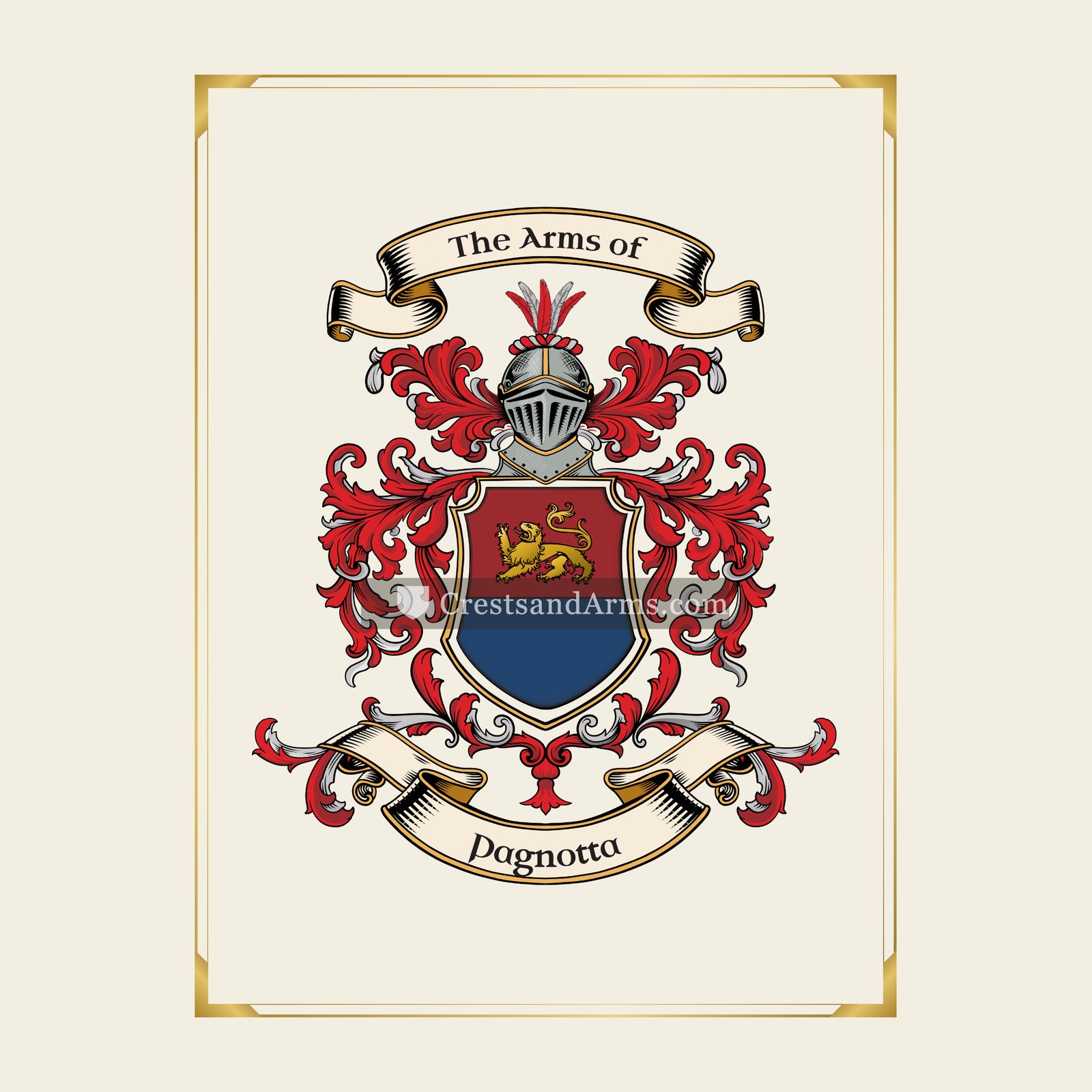 With gold border