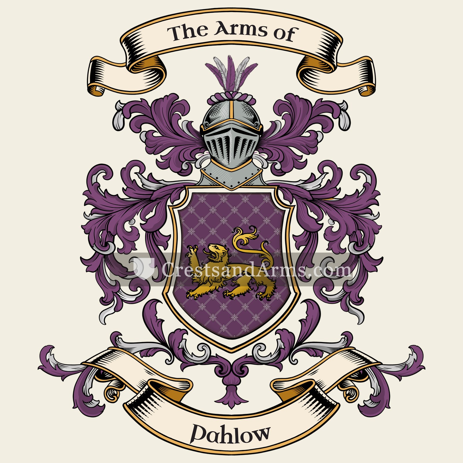 The Pahlow coat of arms, drawn from the recorded blazon