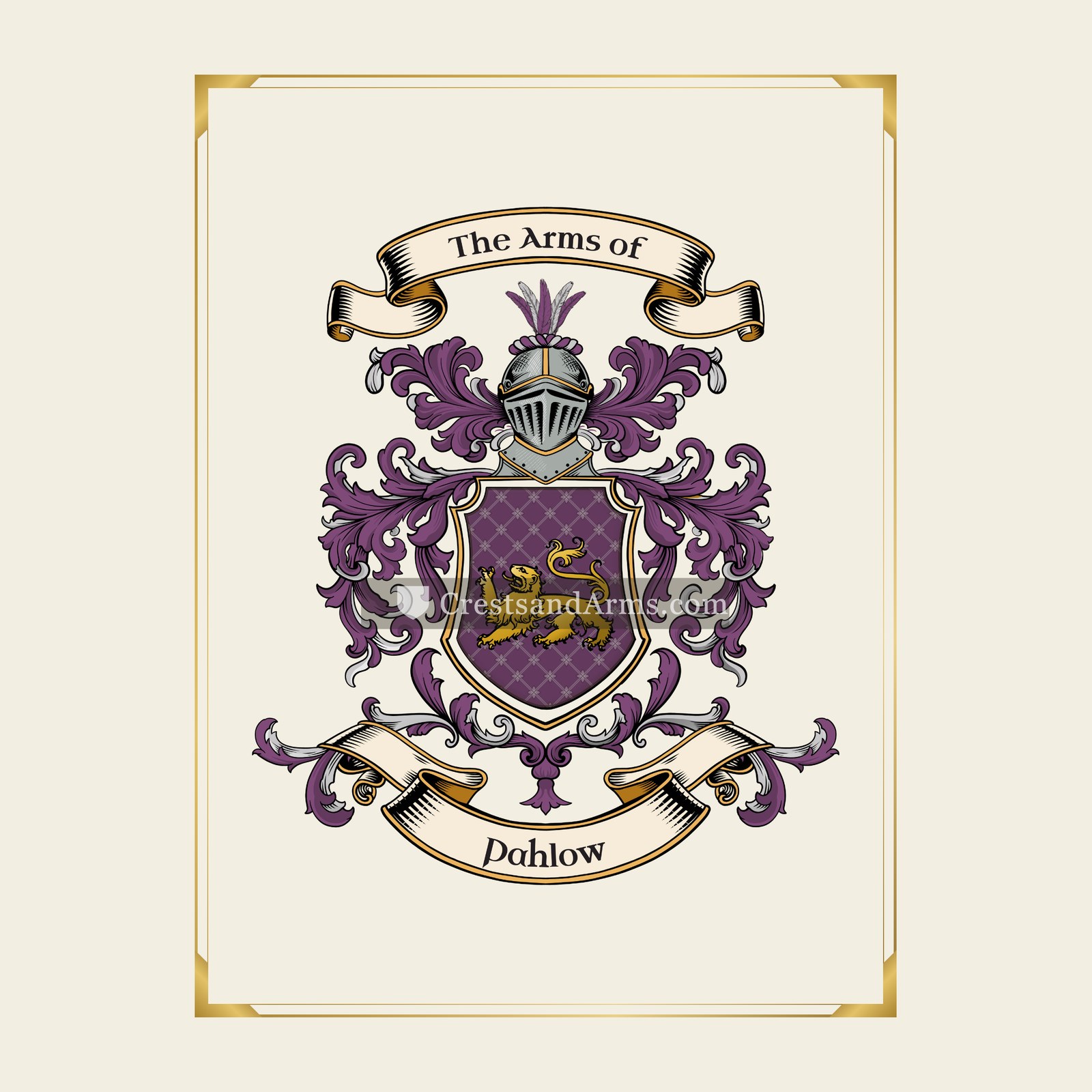 With gold border