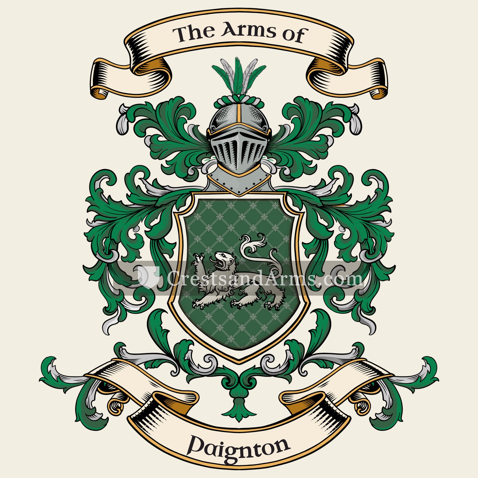 The Paignton coat of arms, drawn from the recorded blazon