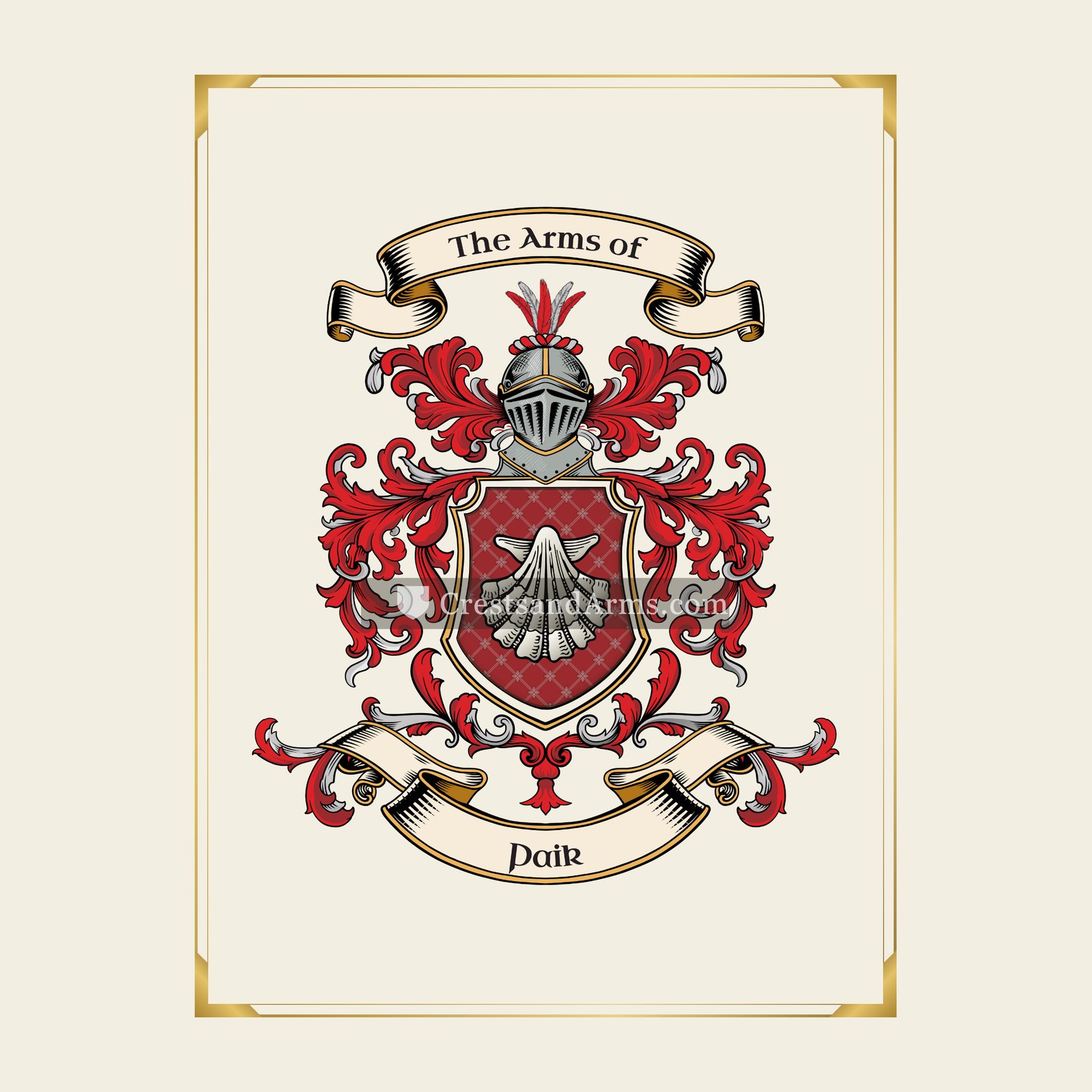 With gold border