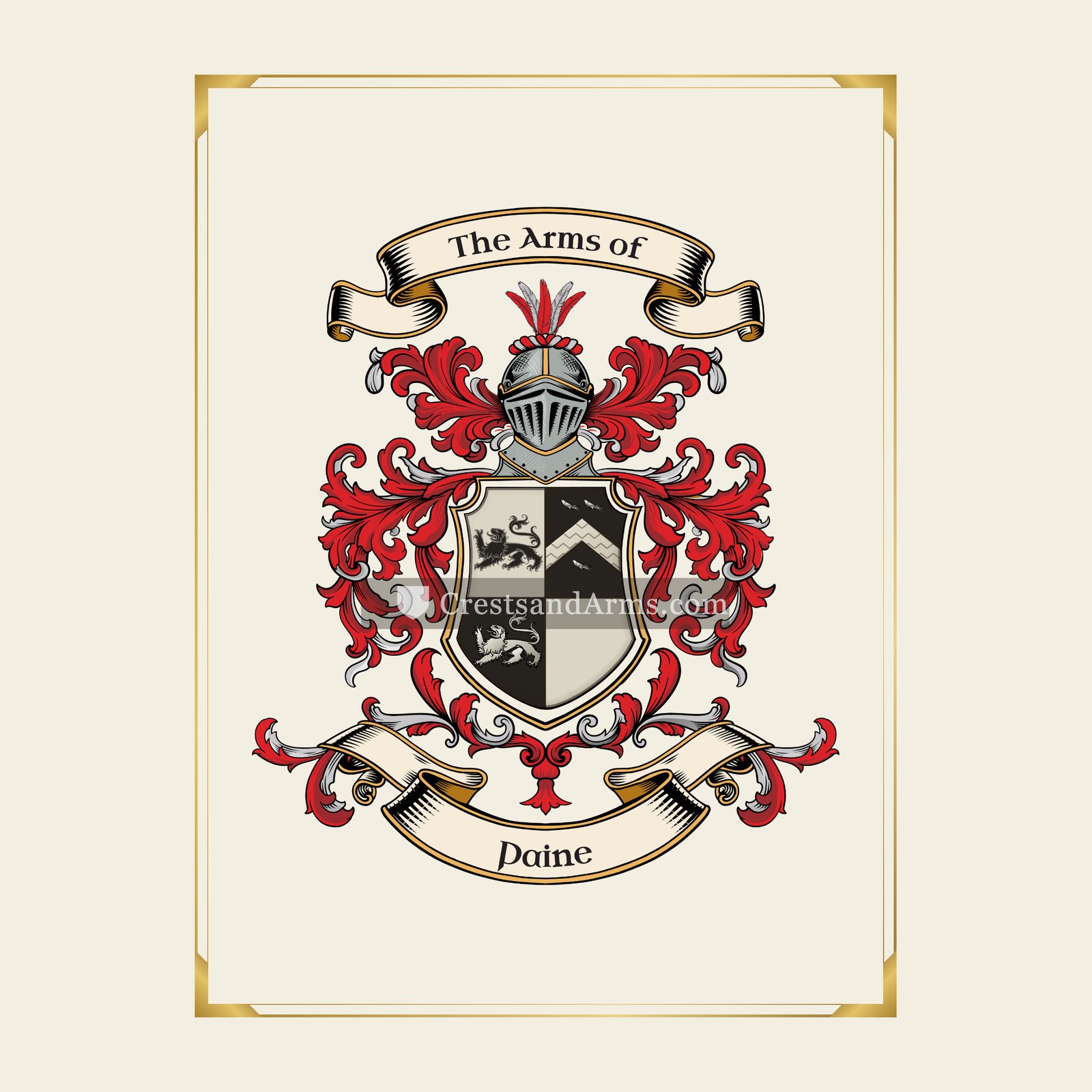 With gold border