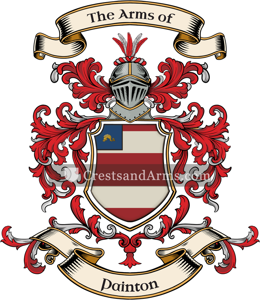 The Painton coat of arms, drawn from the recorded blazon