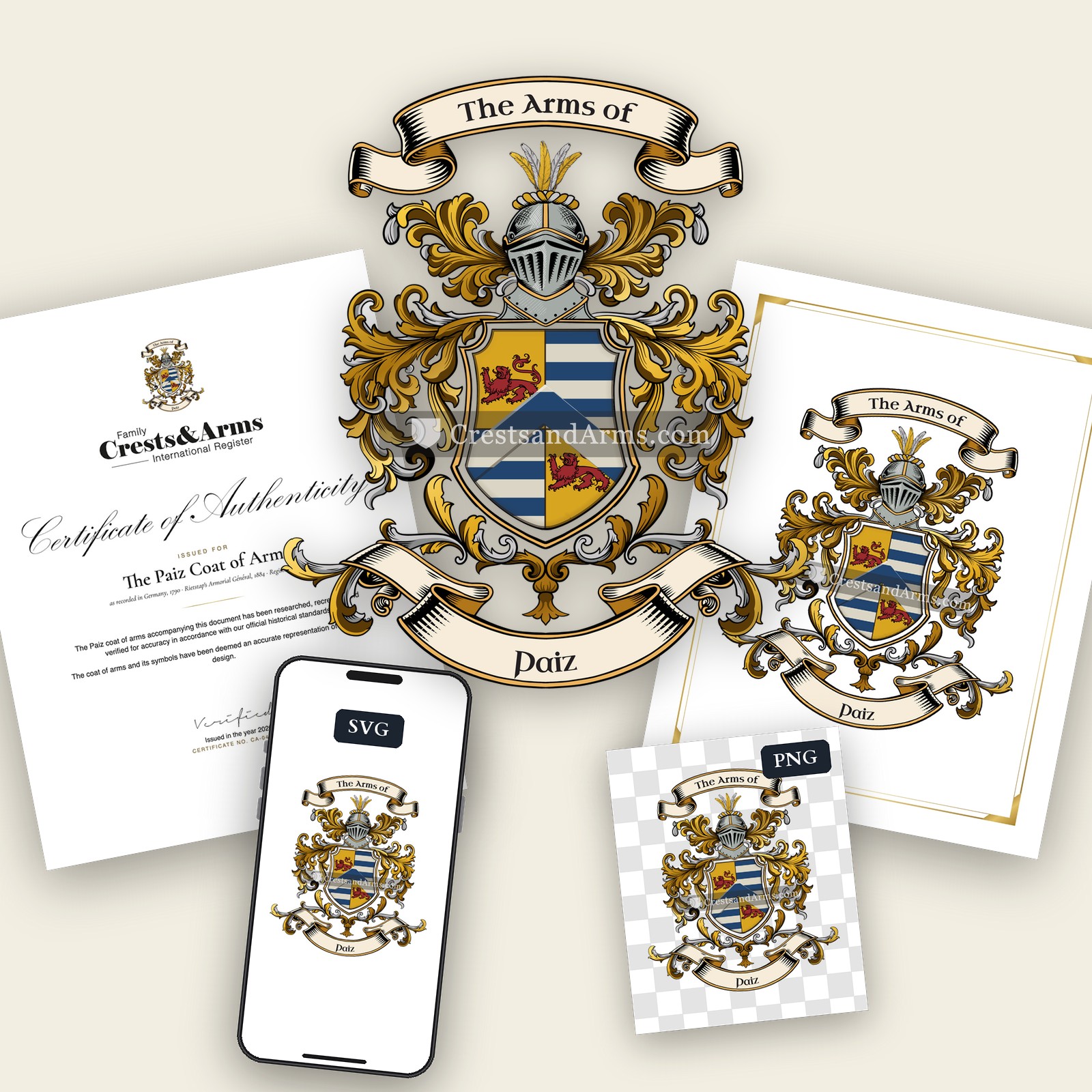 The Paiz arms on the coat of arms — digital pack