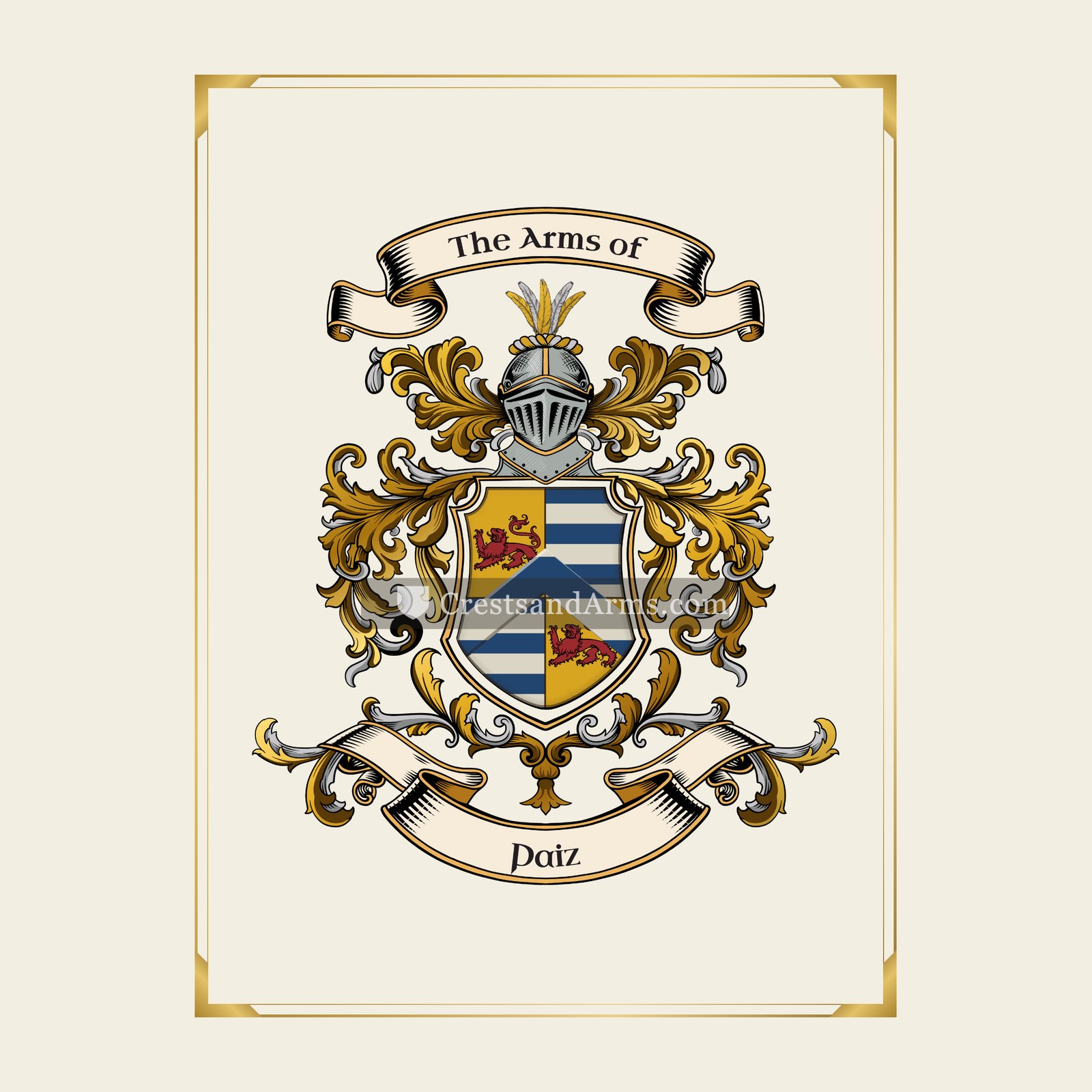 With gold border
