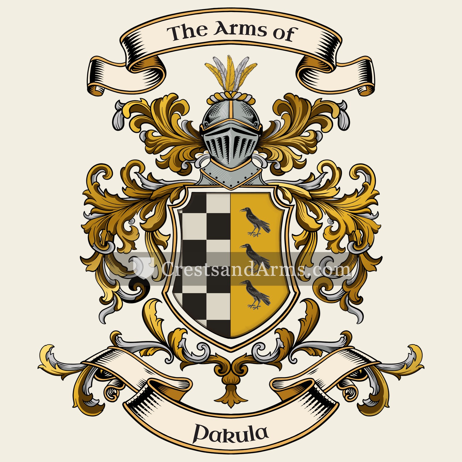 The Pakula coat of arms, drawn from the recorded blazon