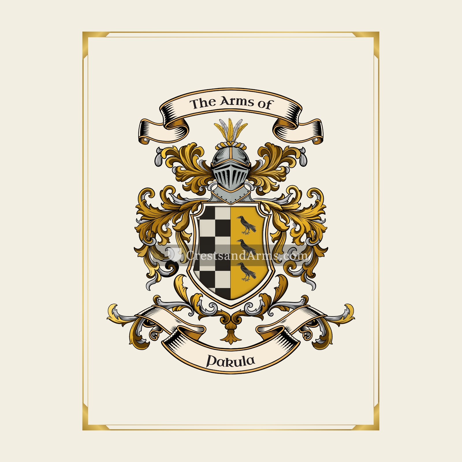 With gold border
